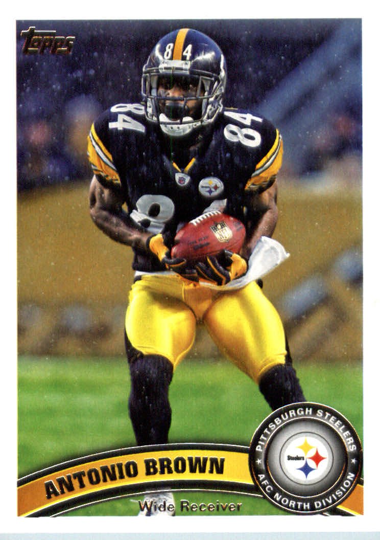 2011 Topps Antonio Brown #9 Pittsburgh Steelers NFL Football Trading Card in Protective Case - Collectible Sports Memorabilia for Fans & Card Collectors