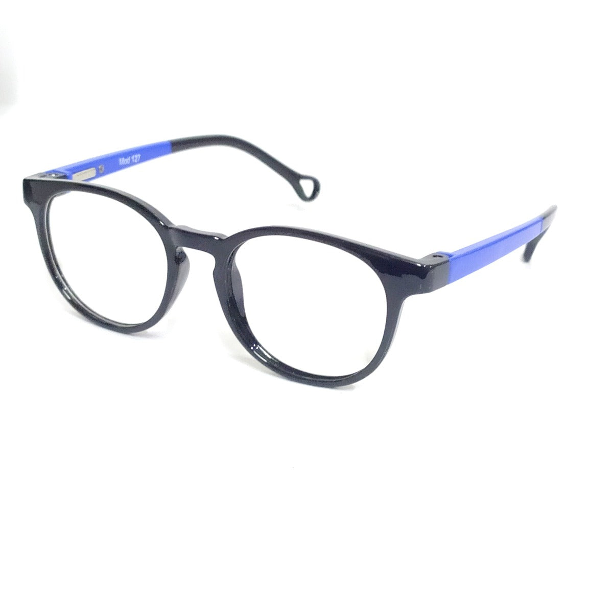 Stylish Round Black & Blue Kids Glasses for 5-6 Year Olds - Perfect for School, Reading & Outdoor Activities