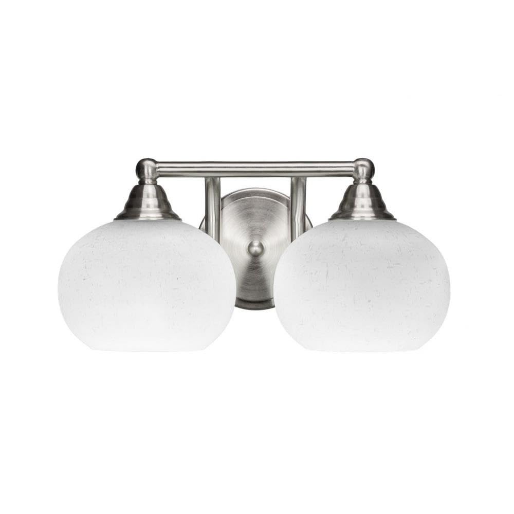 Toltec Lighting Paramount 2-Light Bathroom Vanity Light Bar in Brushed Nickel (3422-BN-212) - Perfect for Bathroom, Powder Room, and Dressing Area Lighting