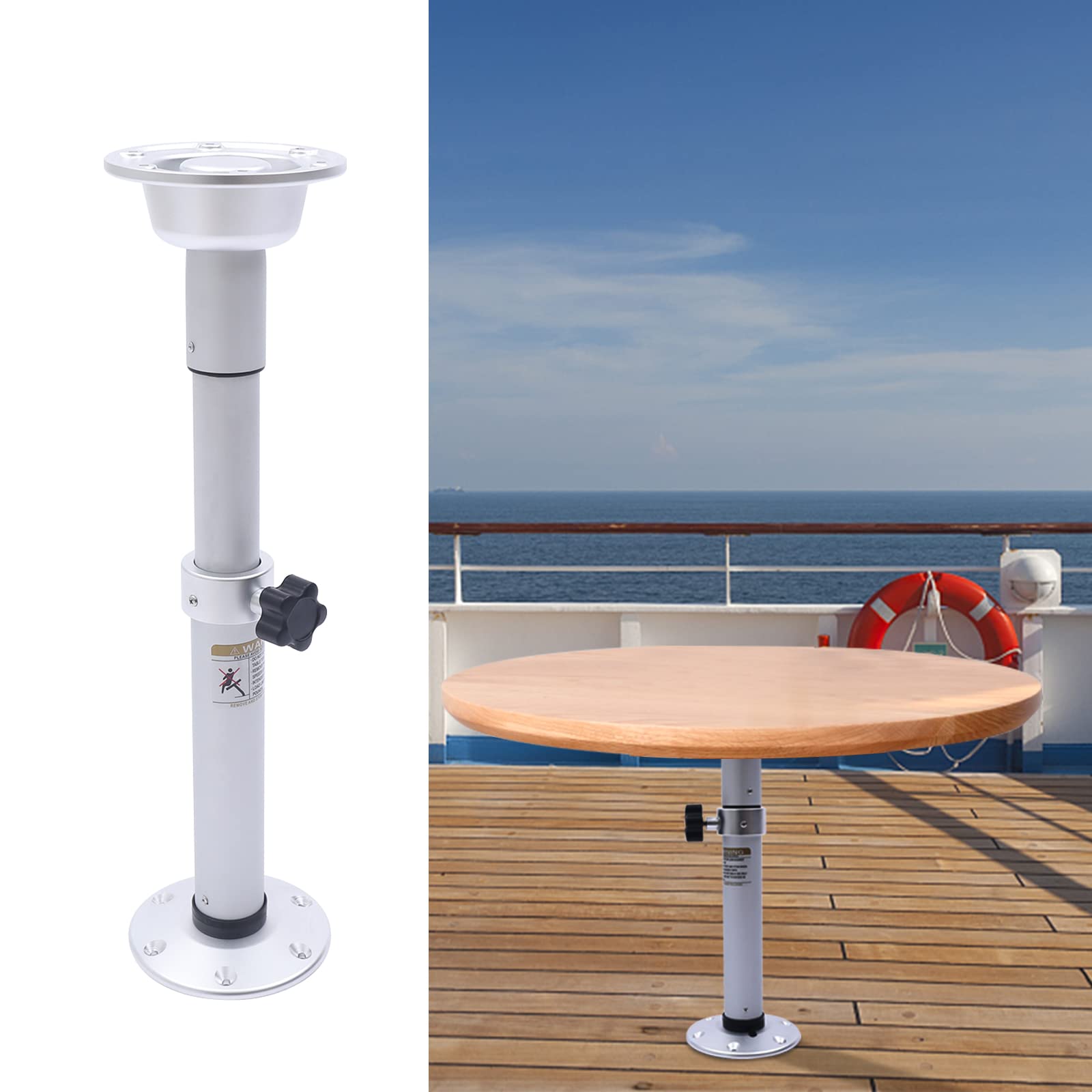 Eapmic Adjustable Table Pedestal Stand Leg with Base - Heavy Duty Mounting Frame for Marine Boat, Yacht, Caravan, Motorhome & Workroom (Style 1) - Perfect for Outdoor & Indoor Furniture Support