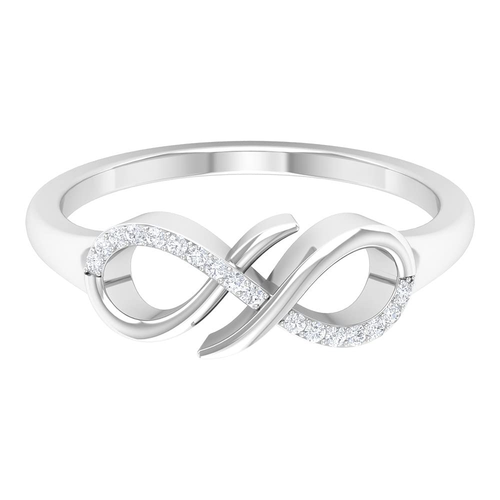14K Solid Gold Real Diamond Promise Ring for Women - Infinity Love & Commitment Ring - Perfect for Anniversaries, Engagements & Special Occasions