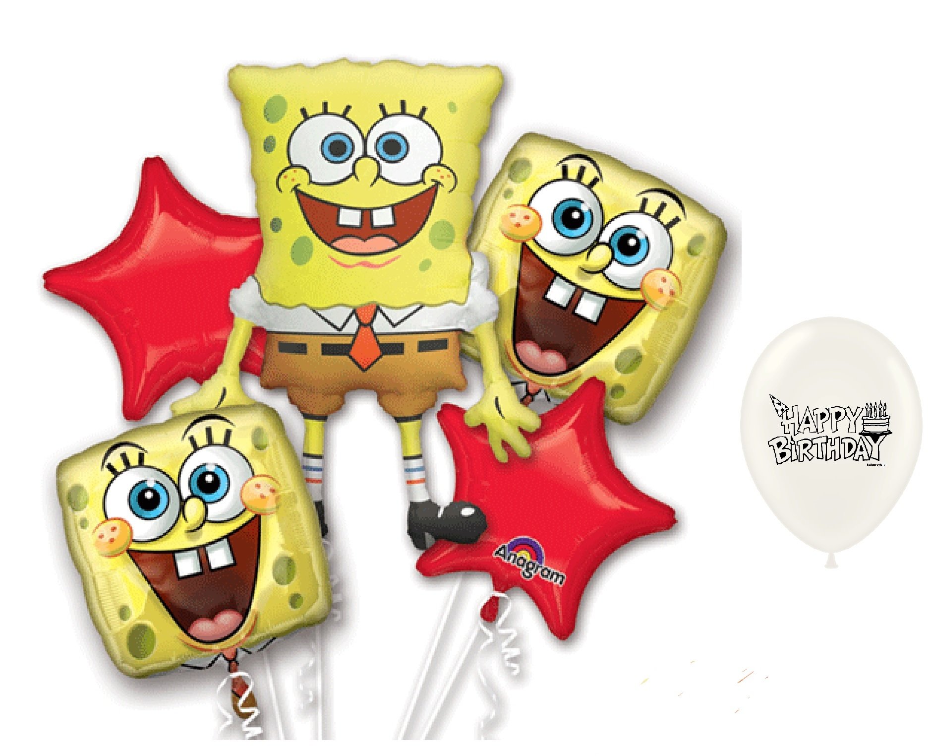 Spongebob Squarepants Patrick Star 6-Piece Mylar Balloon Set for Birthday Parties, Decorations & All Celebrations - Perfect for Kids' Birthdays, Baby Showers & Themed Events