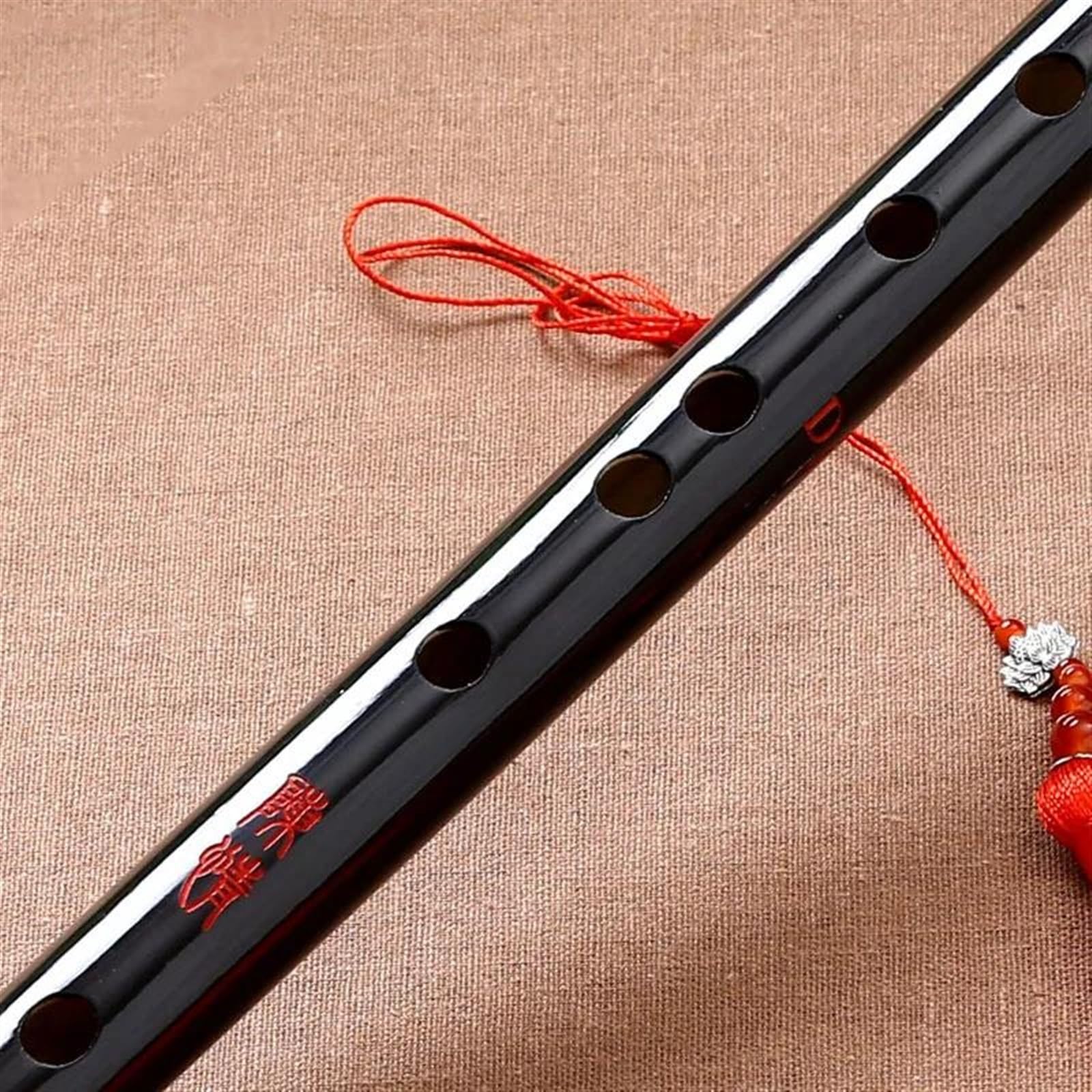 Professional Chinese Bamboo Flute - Traditional Wooden Wind Instrument, Handcrafted Dizi in Key of E - Perfect for Beginners, Performances & Meditation Music