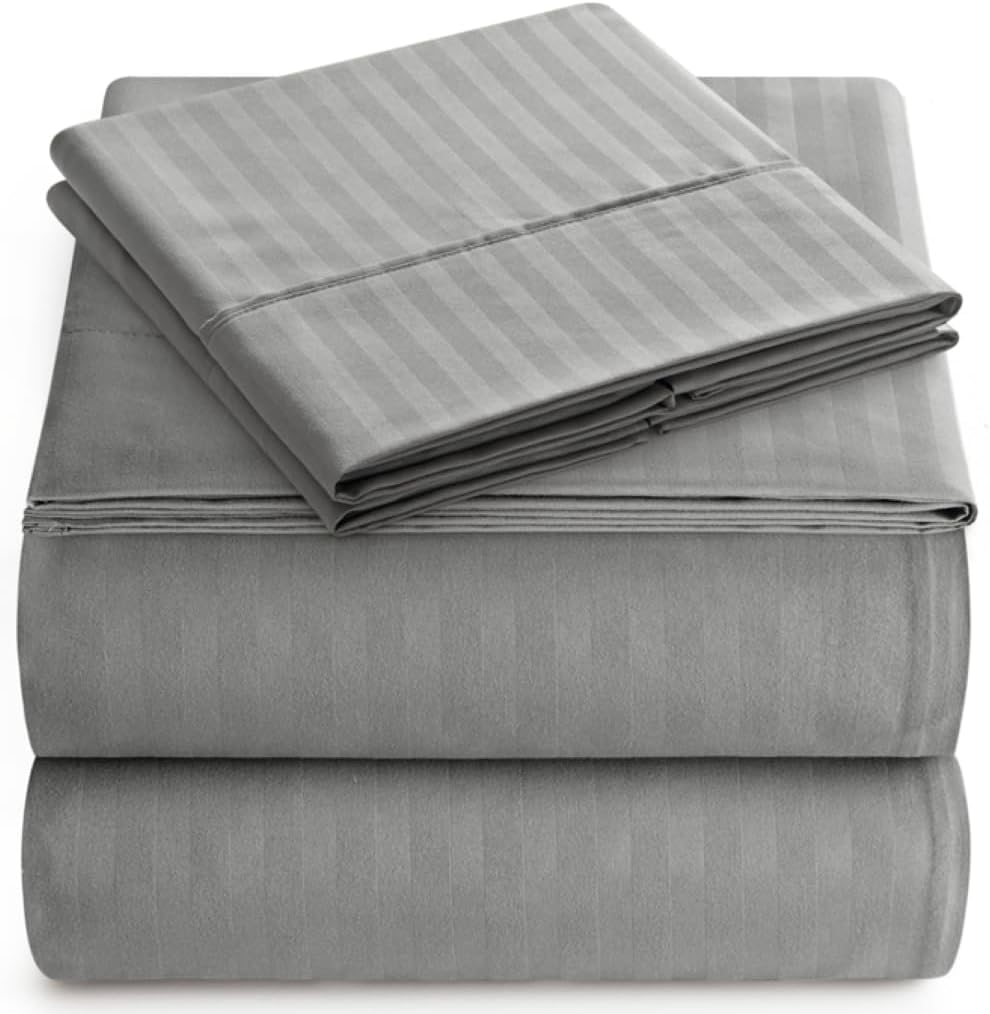 1000 Thread Count 100% Egyptian Cotton 6-Piece Queen Bed Sheet Set - Ultra Soft, Deep Pocket (Fits 24