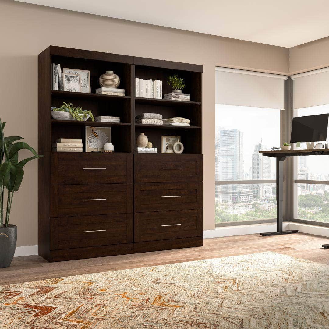 72W Closet Organizer System with Drawers - 4 Color Options | Space-Saving Wardrobe Storage for Bedrooms, Walk-In Closets & Small Spaces