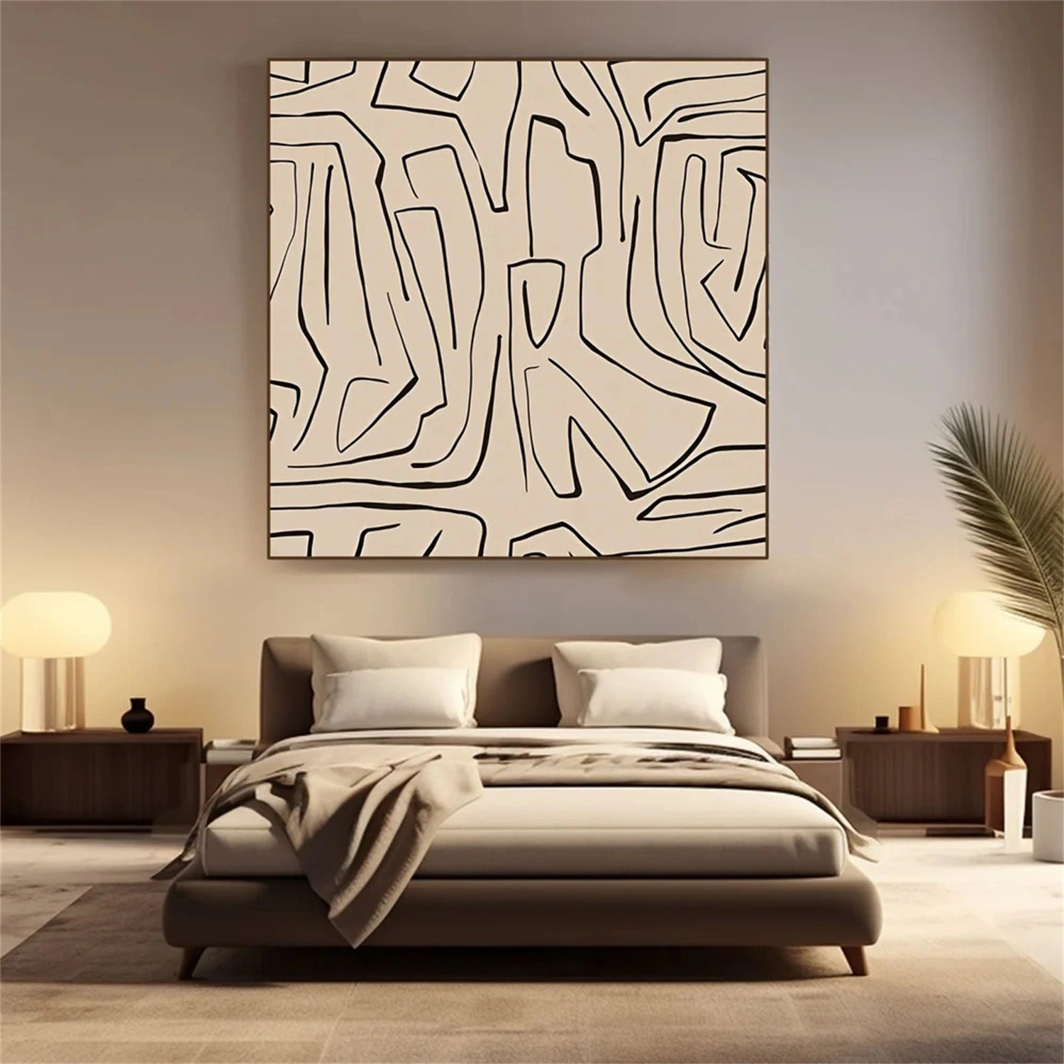 Abstract Tranquility Art Painting #WS216 - Modern Wall Decor for Living Room, Bedroom & Office - Calming Abstract Canvas Artwork for Home & Office Decor