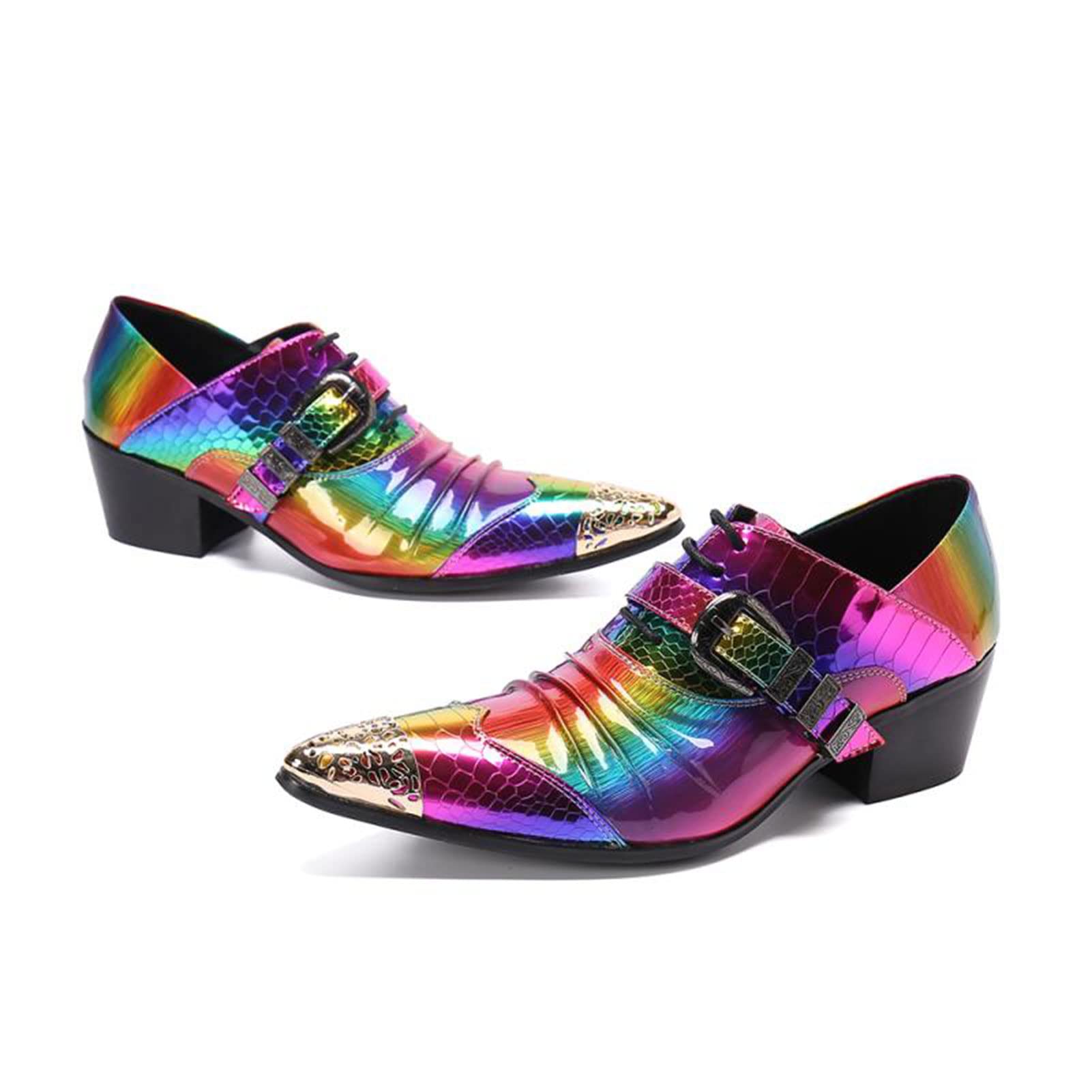 Men's British Style Leather Oxford Dress Shoes - Classic Casual Uniform Shoes in Multiple Colors (Size 9.5) | Perfect for Business, Weddings & Formal Occasions