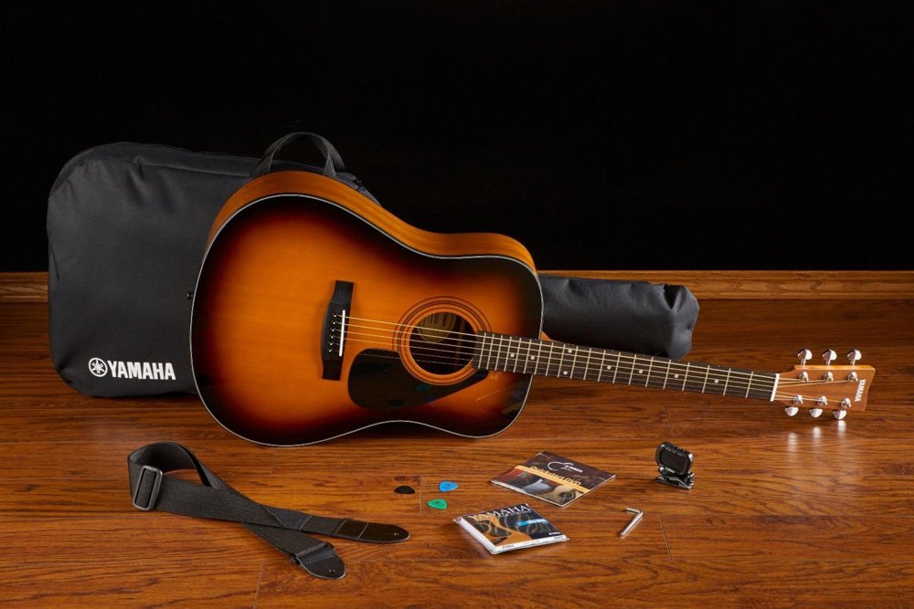 Yamaha GigMaker Standard Acoustic Guitar with Gig Bag, Tuner, Strap & Picks - Sunburst Finish | Perfect for Beginners, Campfires & Live Performances