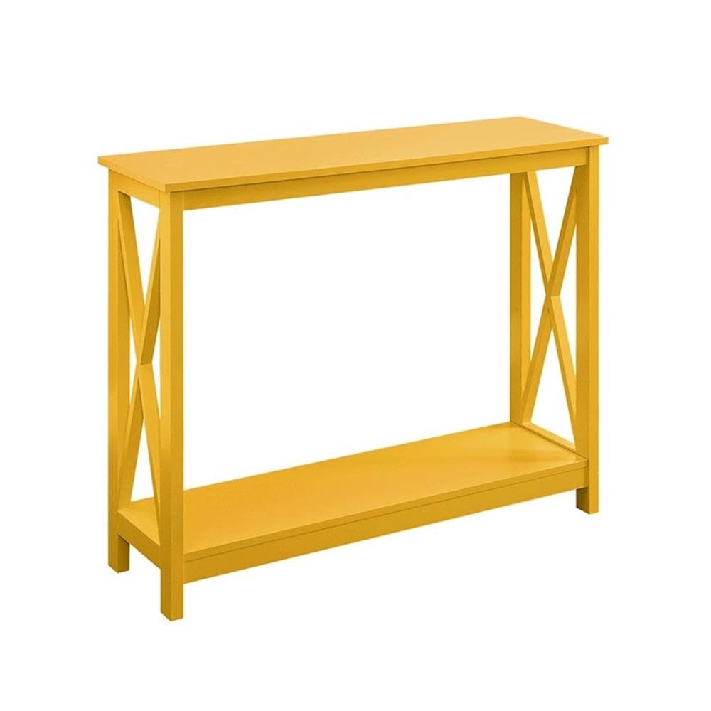 Pemberly Row Transitional Console Table - Yellow Wood Finish Entryway Table for Hallway, Living Room & Foyer Decor