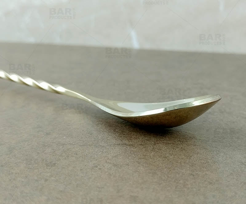 BarConic® Gold Plated Bar Spoon with Muddler Tip - 40cm Professional Cocktail Mixing Tool for Bartenders & Home Bars - Perfect for Mojitos, Old Fashioned & Craft Cocktails