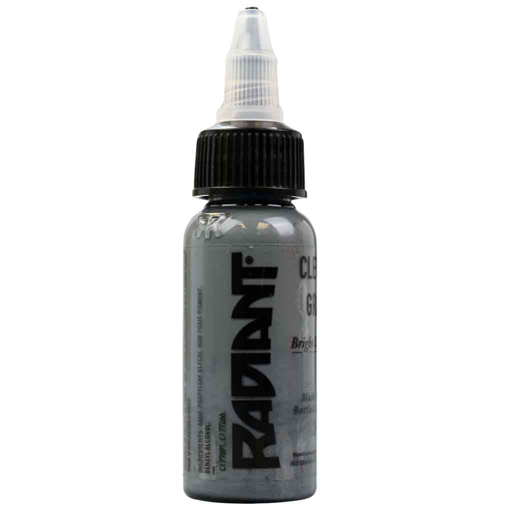 Premium Clever Gray Radiant Tattoo Ink - 1 oz Bottle for Professional Tattoo Artists | Ideal for Realistic Shading & Fine Line Work
