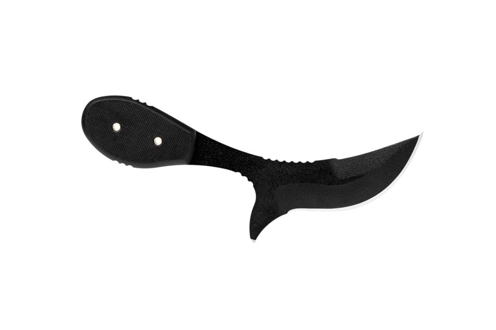 Tops Knives California Cobra Full Tang Fixed Blade - Black Traction Coating, Black Kydex Sheath with Multi-Position Spring Steel Clip - Hunting, Camping, Survival, Outdoor Activities