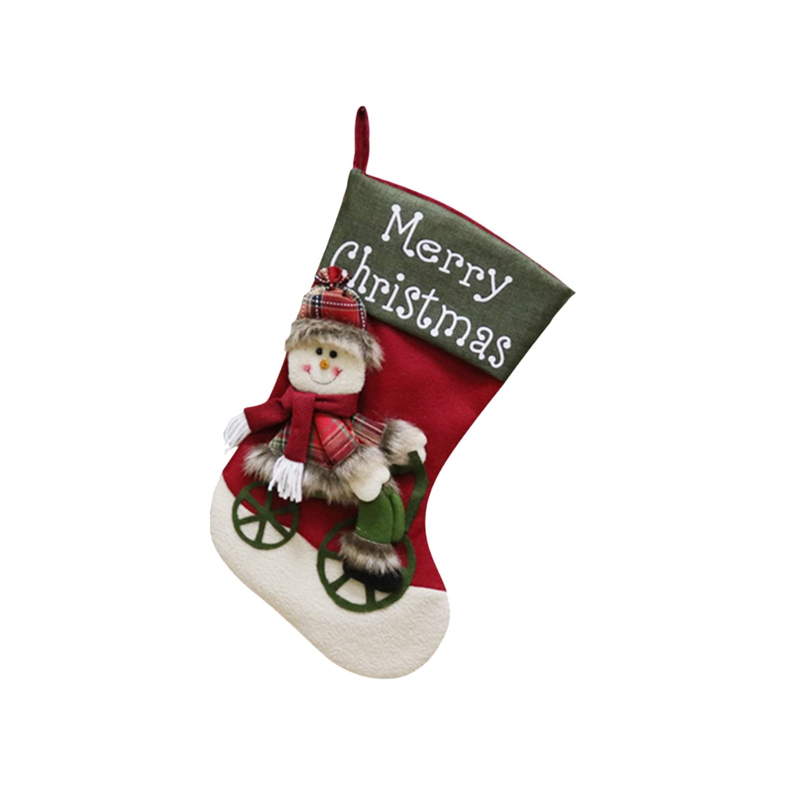 Personalized 18'' Christmas Stockings with 3D Santa, Snowman & Reindeer Design - Festive Holiday Decor for Kids, Xmas Tree & Family Parties - Perfect for Fireplace Mantel, Gift Exchange & Christmas Morning Surprises (Style B)