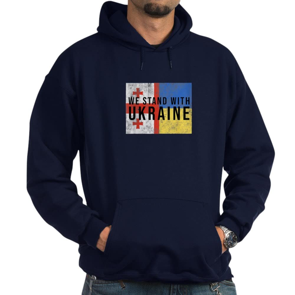 Georgian Ukrainian Flag Friendship Sweatshirt - Comfortable Unisex Pullover for Patriotic Support & Casual Wear