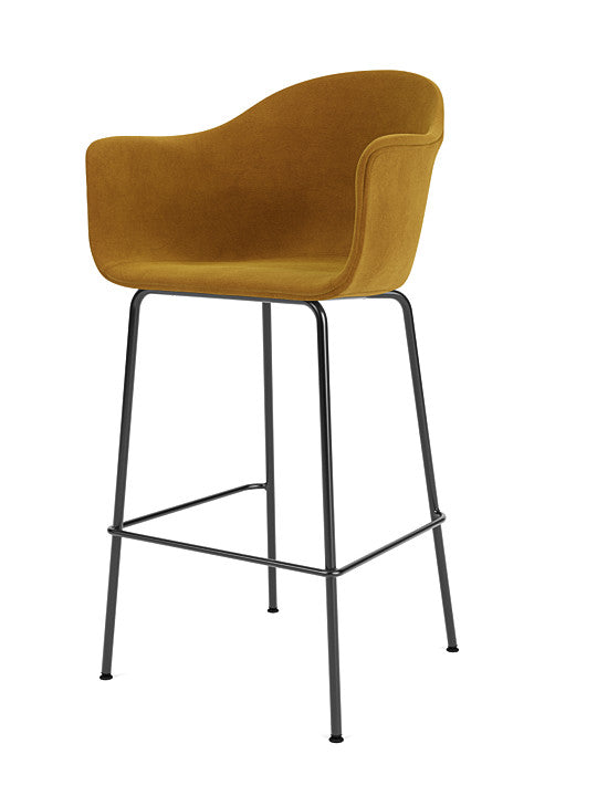 Premium Harbour Upholstered Bar Stool - Adjustable Height Counter Stool with Padded Seat - Perfect for Kitchen Islands, Home Bars & Breakfast Nooks
