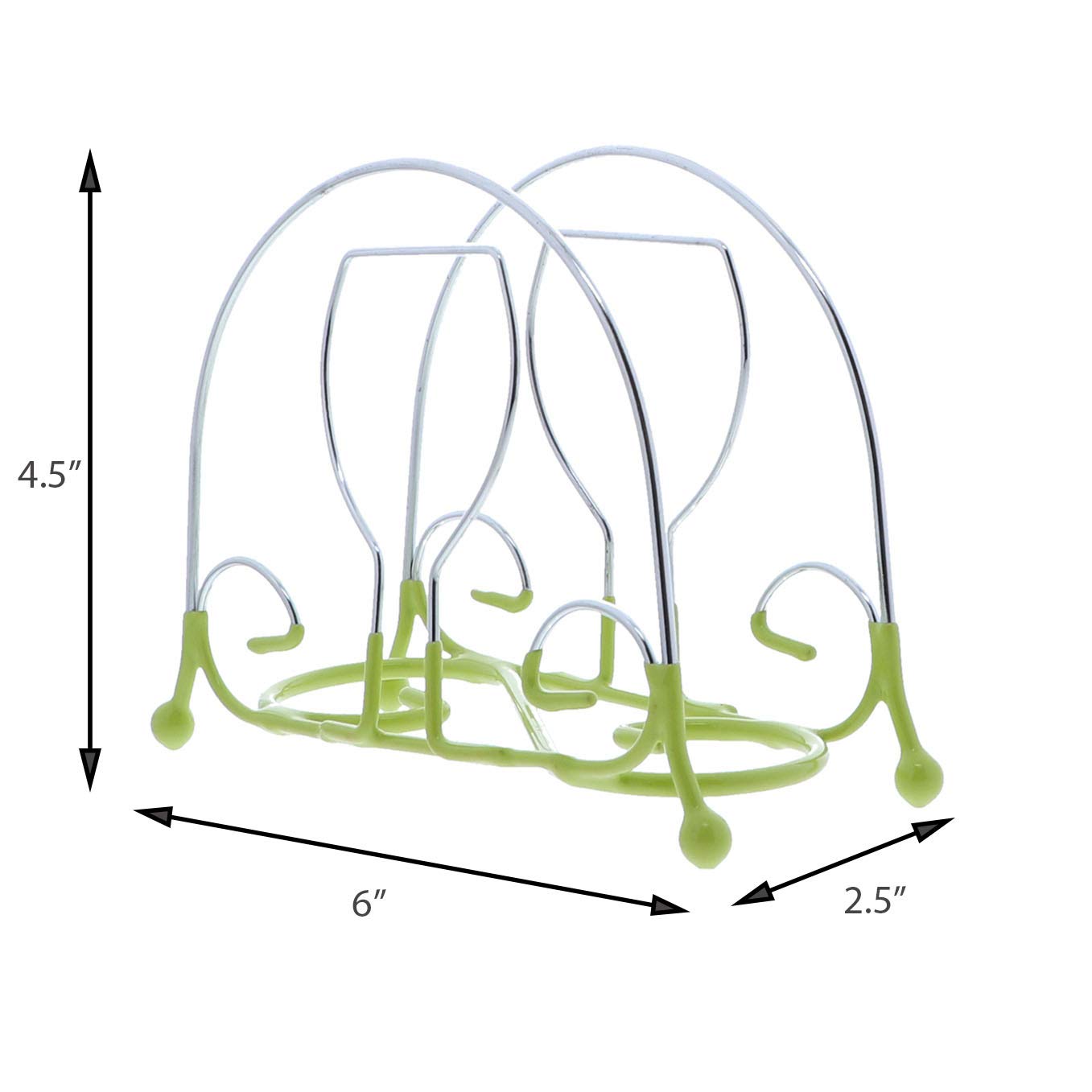 Elegant Green Wine Glass Design Wire Napkin Holders for Kitchen - Perfect for Dining Tables, Restaurants & Party Decor