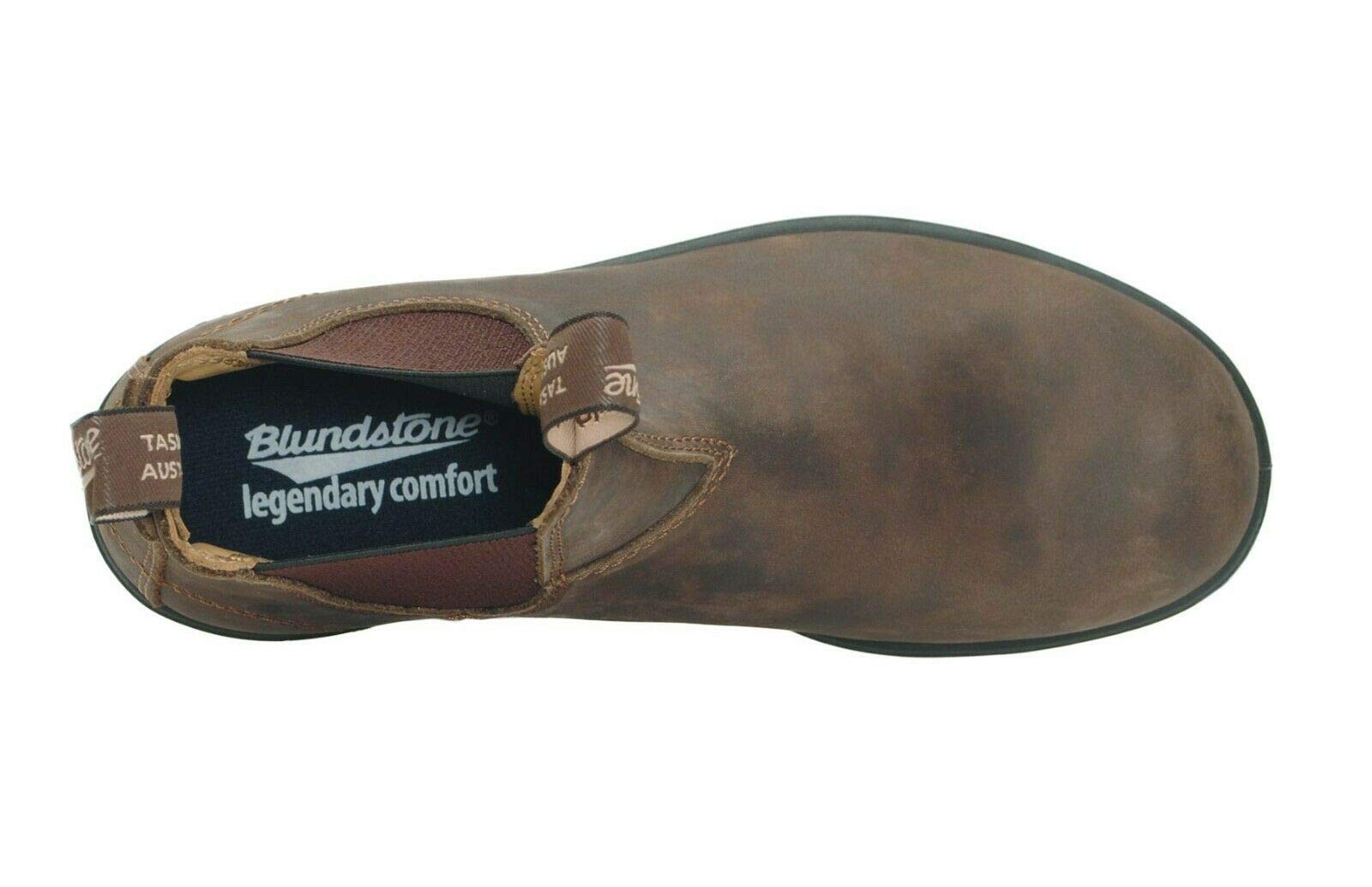 Blundstone 585 Rustic Brown Leather Chelsea Boots for Men & Women | Comfortable Slip-On Ankle Boots for Work, Hiking & Outdoor Activities