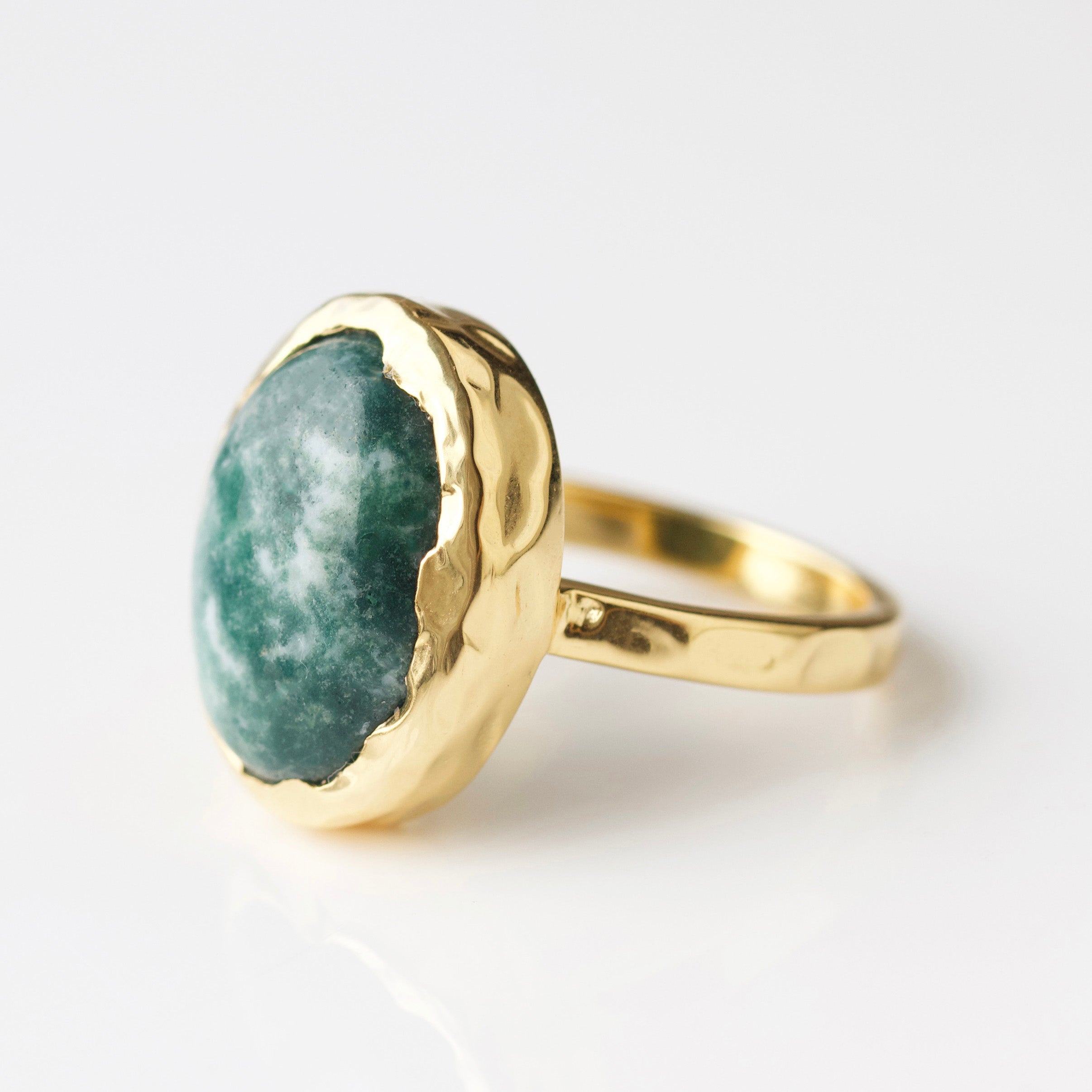 Molten Organic Snowflake Jade Ring - Handmade Sterling Silver Jewelry for Women - Perfect for Boho Style, Gift Giving & Everyday Wear