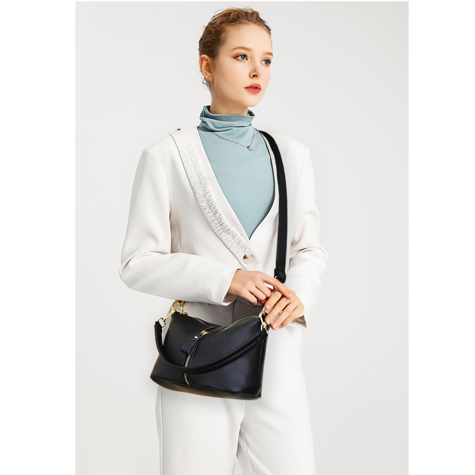 Genuine Leather Hobo Bags for Women - Small Crossbody Purse with 2 Adjustable Straps, Shoulder Bag & Tote Handbag | Perfect for Work, Travel & Everyday Use