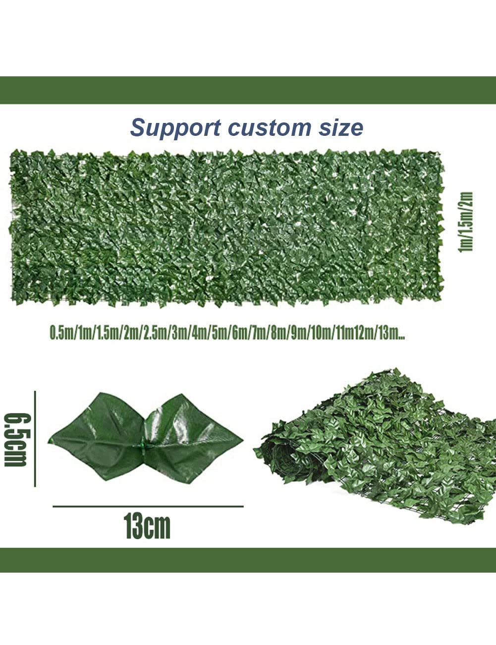 Artificial Ivy Privacy Fence Screen - Realistic Fake Hedges Panels & Greenery Wall with Waterproof UV-Resistant Leaves (4.92x36.09ft) for Outdoor Garden, Balcony, and Patio Decor