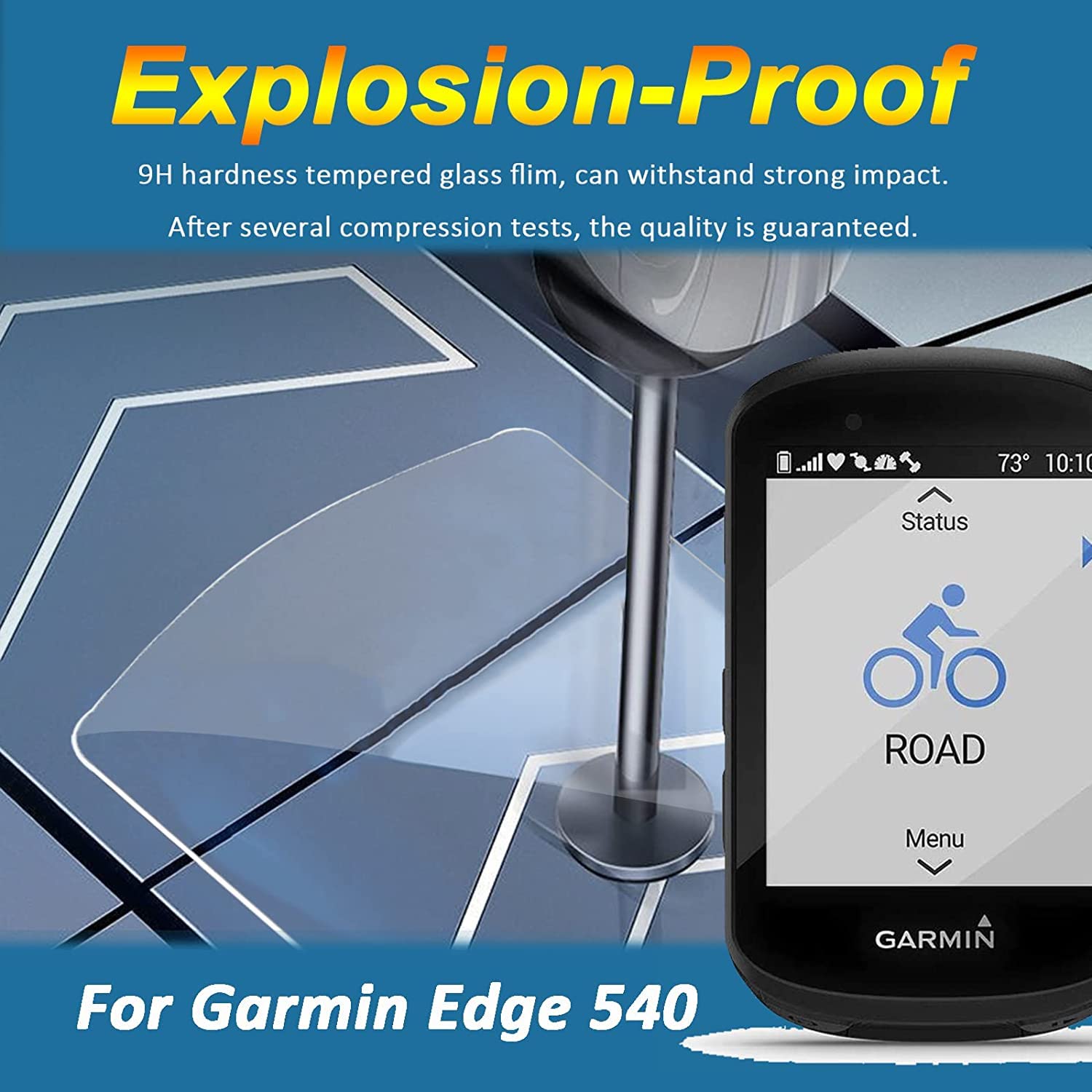 Miimall 2 Pack Tempered Glass Screen Protector for Garmin Edge 540/840 - 9H Hardness, Anti-Scratch, Anti-Fingerprint, 2.5D Curved Edge, Ultra-Thin HD Film - Perfect for Cycling, Hiking & Outdoor Sports