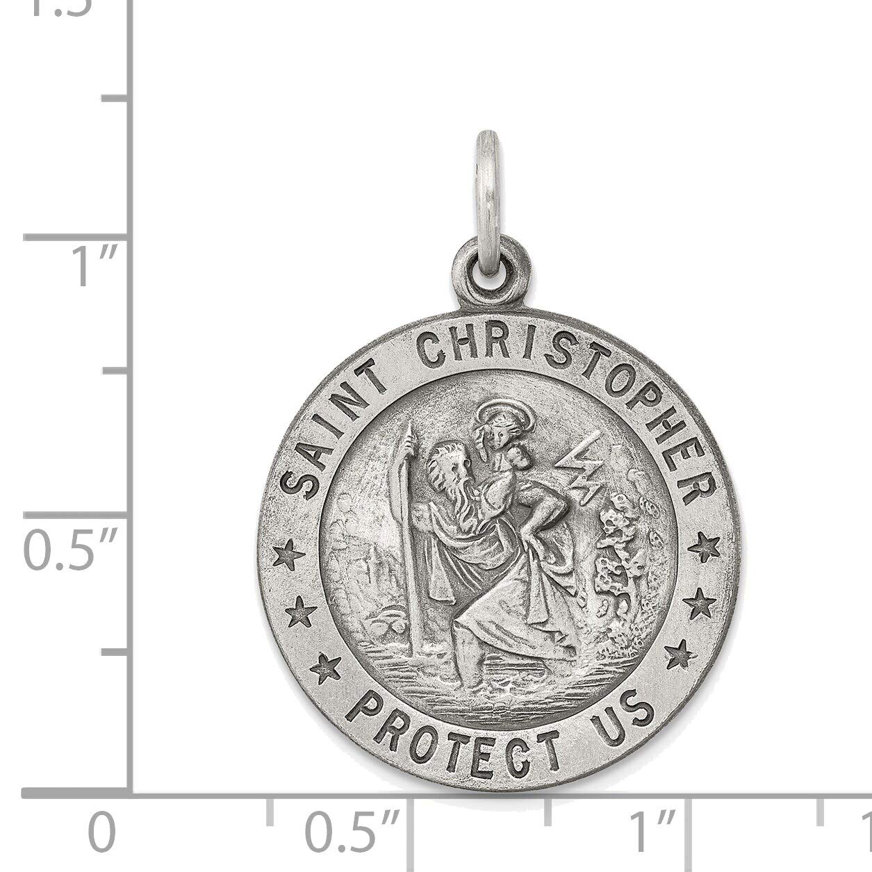 Sterling Silver St. Christopher Medal - Bonyak Jewelry for Travel Protection