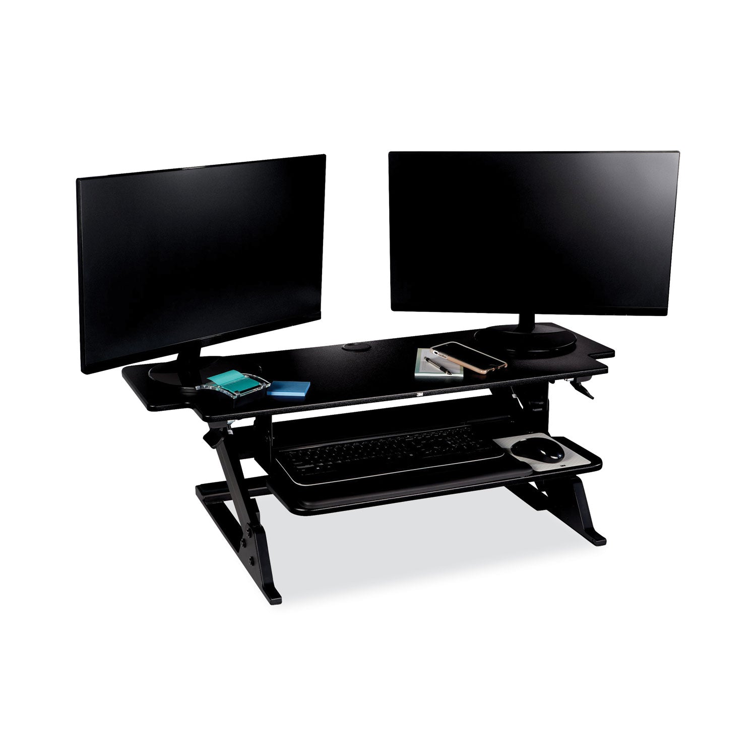 3M™ Adjustable Height Standing Desk - 42 x 23.2 Inches, Black Ergonomic Computer Workstation for Home Office & Gaming Setup (Height Range: 6.2 to 20 Inches) - Perfect for Remote Work, Study & Productivity