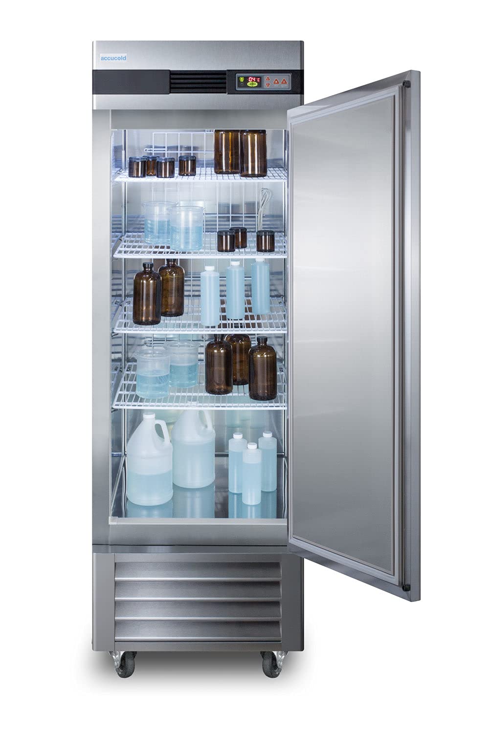 Summit ARS23ML 23 Cu.Ft. Stainless Steel Upright Pharmacy Refrigerator - Automatic Defrost, Digital Thermostat, Lock | Medical Storage, Vaccine Preservation, Laboratory Use