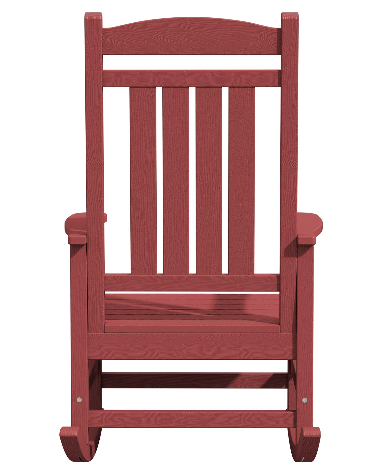 KINGYES Weather-Resistant Outdoor Rocking Chair - High Back Patio Rocker for Adults, Dark Red - Perfect for Porch, Garden & Backyard Relaxation