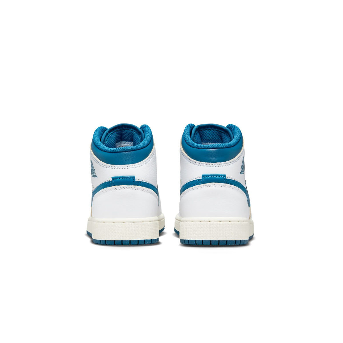 Kids Air Jordan 1 Mid Sneakers - White & Industrial Blue Basketball Shoes for Boys & Girls | Perfect for School, Sports & Casual Wear