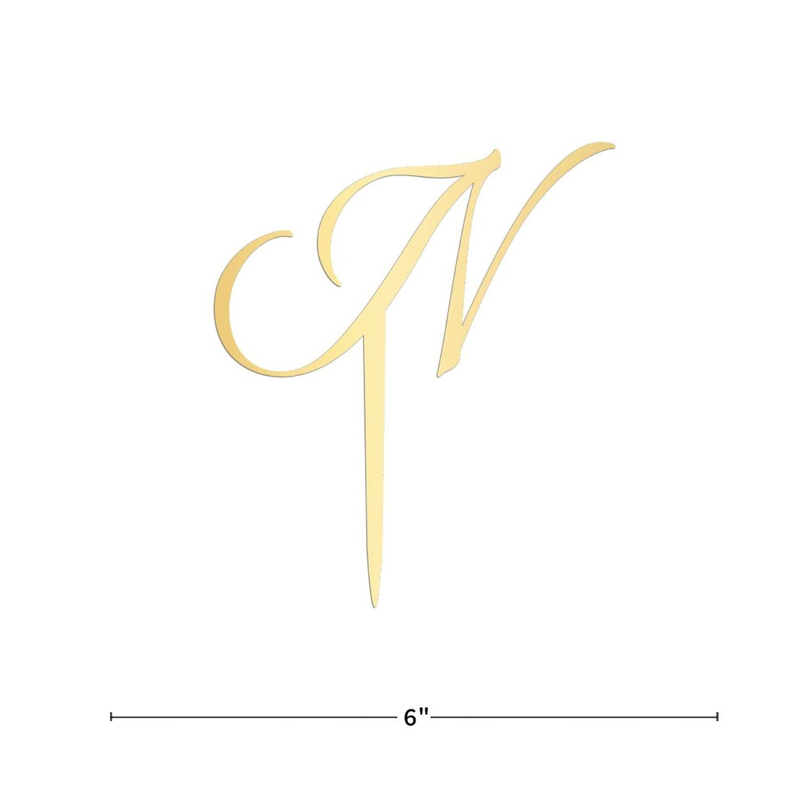 Personalized Acrylic Glitter Gold Letter N Cake Topper - Rustic Wedding, Anniversary, Engagement Party Decor - Perfect for Custom Cakes, Cupcakes & Desserts