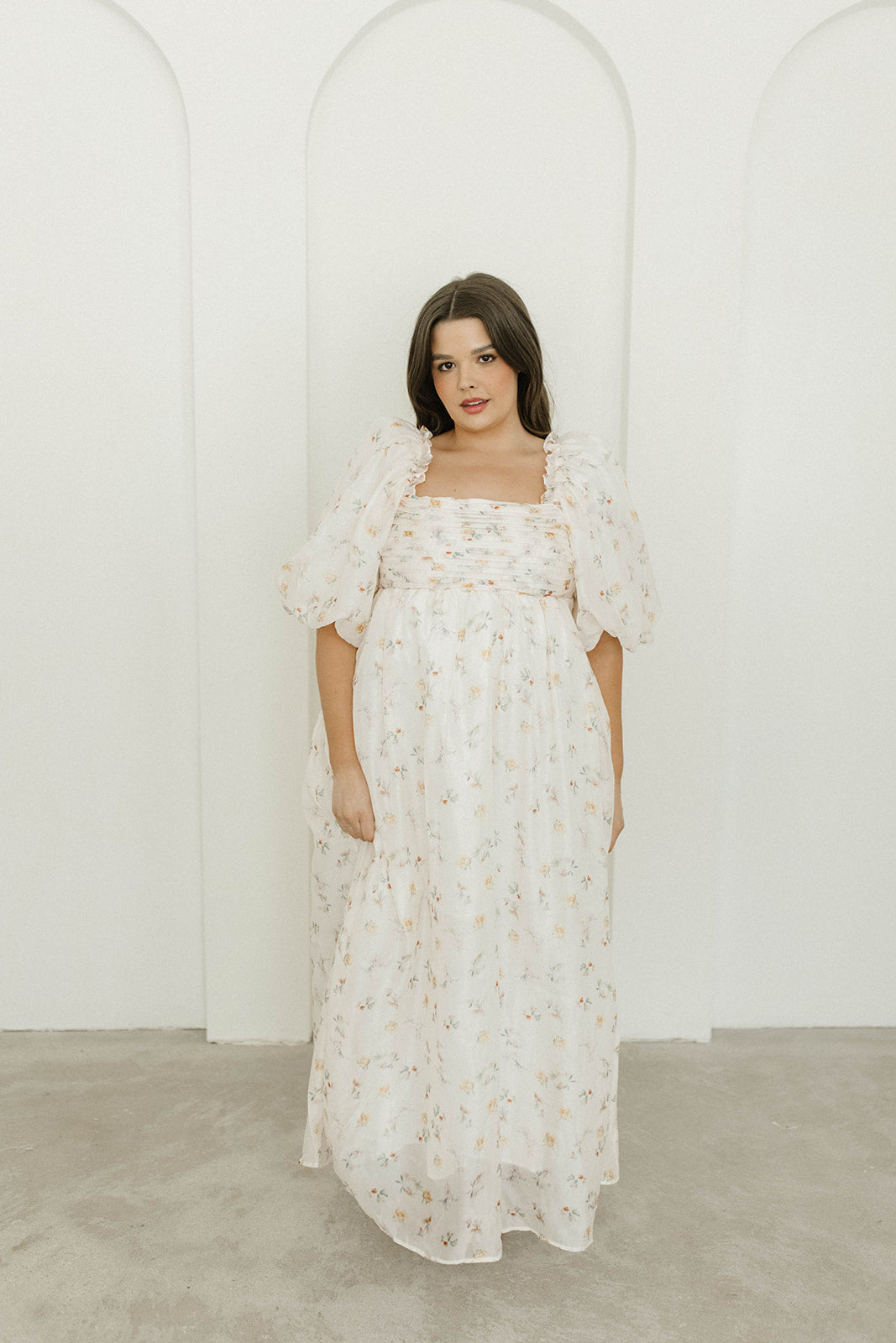Melody Maxi Dress with Pleats & Bow Detail - Yellow Rose Floral Print | Bump Friendly Maternity Dress | Inclusive Sizing S-3XL | Perfect for Weddings, Baby Showers & Summer Vacations