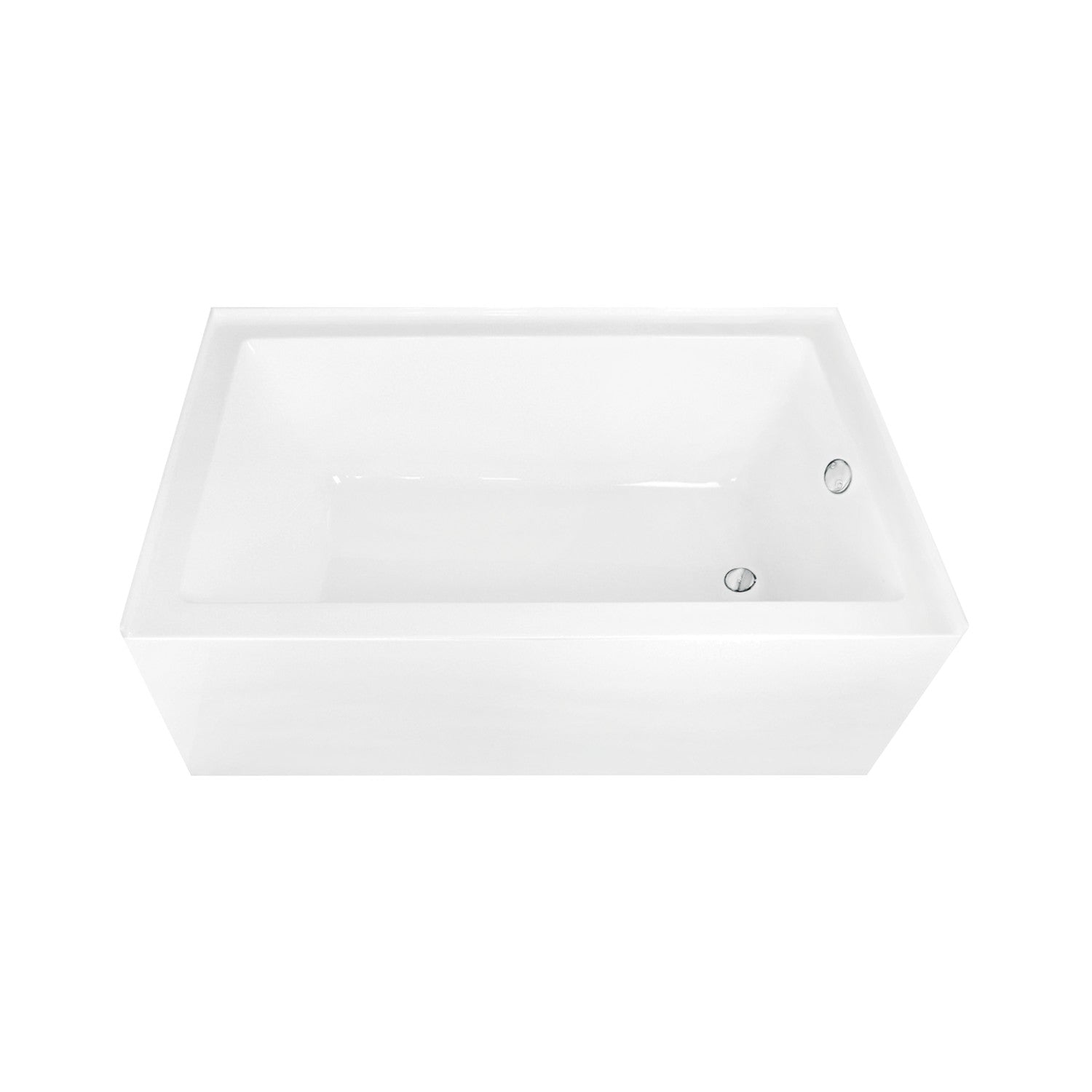 Aqua Eden 60 Inch Acrylic Rectangular 3-Wall Alcove Bathtub - Right Hand Drain, Glossy White with Polished Chrome Finish | Perfect for Modern Bathroom Renovations & Spa-Like Retreats