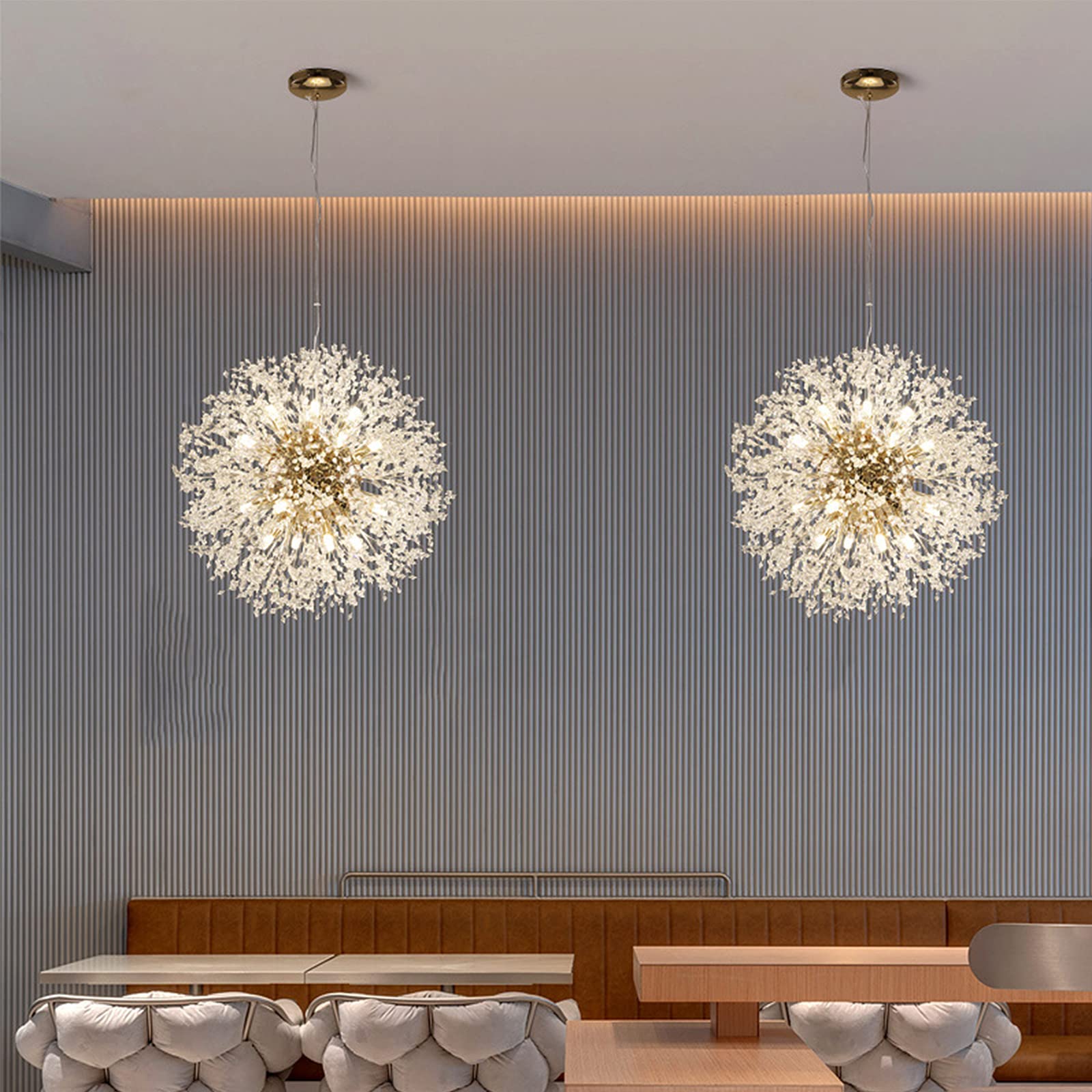 Luxury Crystal Chandeliers - Modern Dandelion Sputnik Chandelier Gold Ceiling Light Fixture with 16 Lights for Dining Room, Kitchen, Living Room, Restaurant - Elegant Lighting for Home Decor & Commercial Spaces