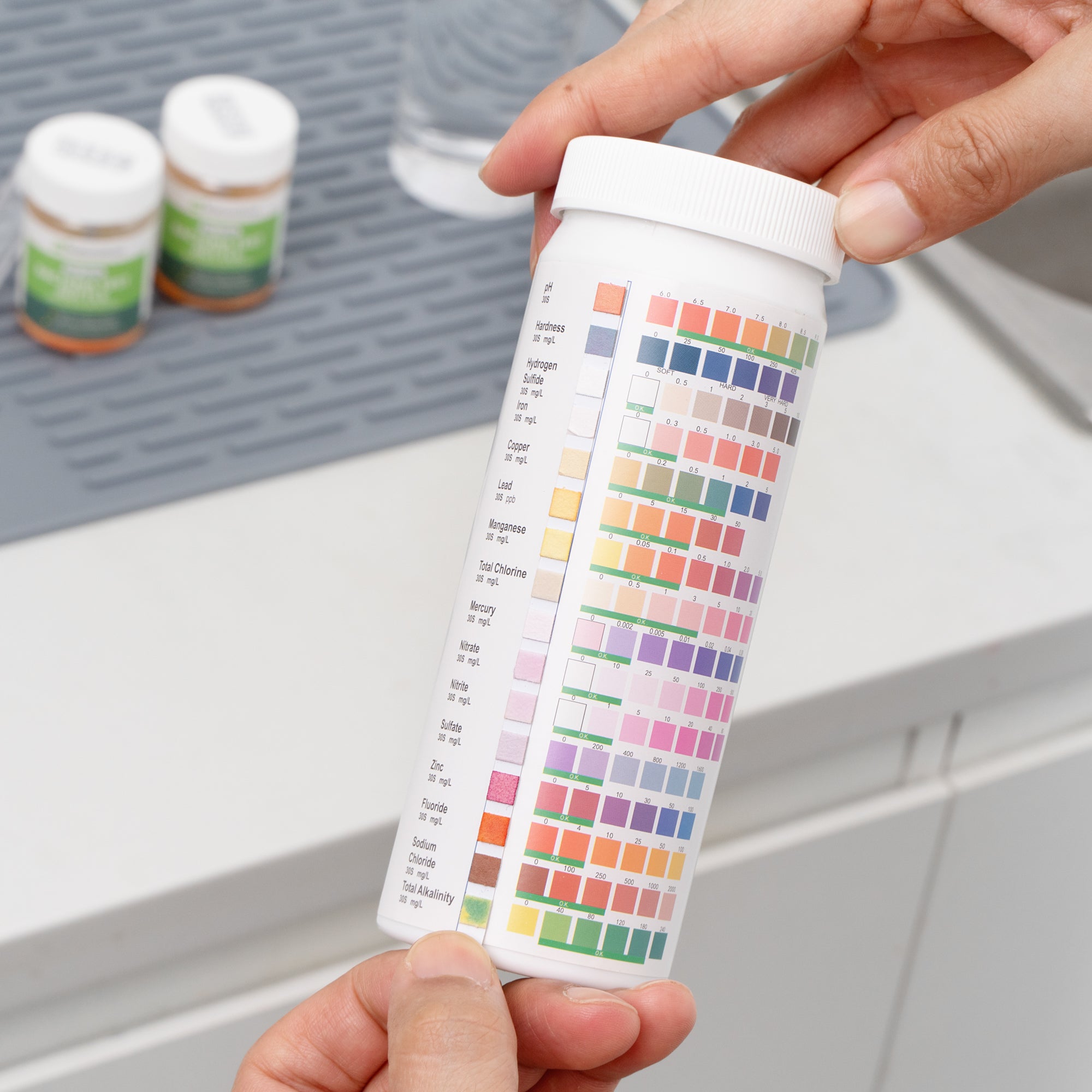 17 in 1 Premium Drinking Water Test Kit - 100 Strips with 2 Bacteria Tests | Home, Camping & Emergency Water Safety Testing