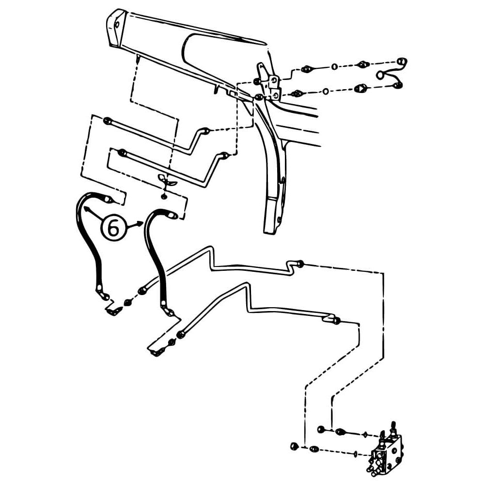 Bobcat 751, 751C, 751F, 751G Hydraulic Hose - Auxiliary Circuit Pivot #6 Replacement Part for Skid Steer Loaders - Perfect for Construction, Landscaping & Farm Equipment Repairs