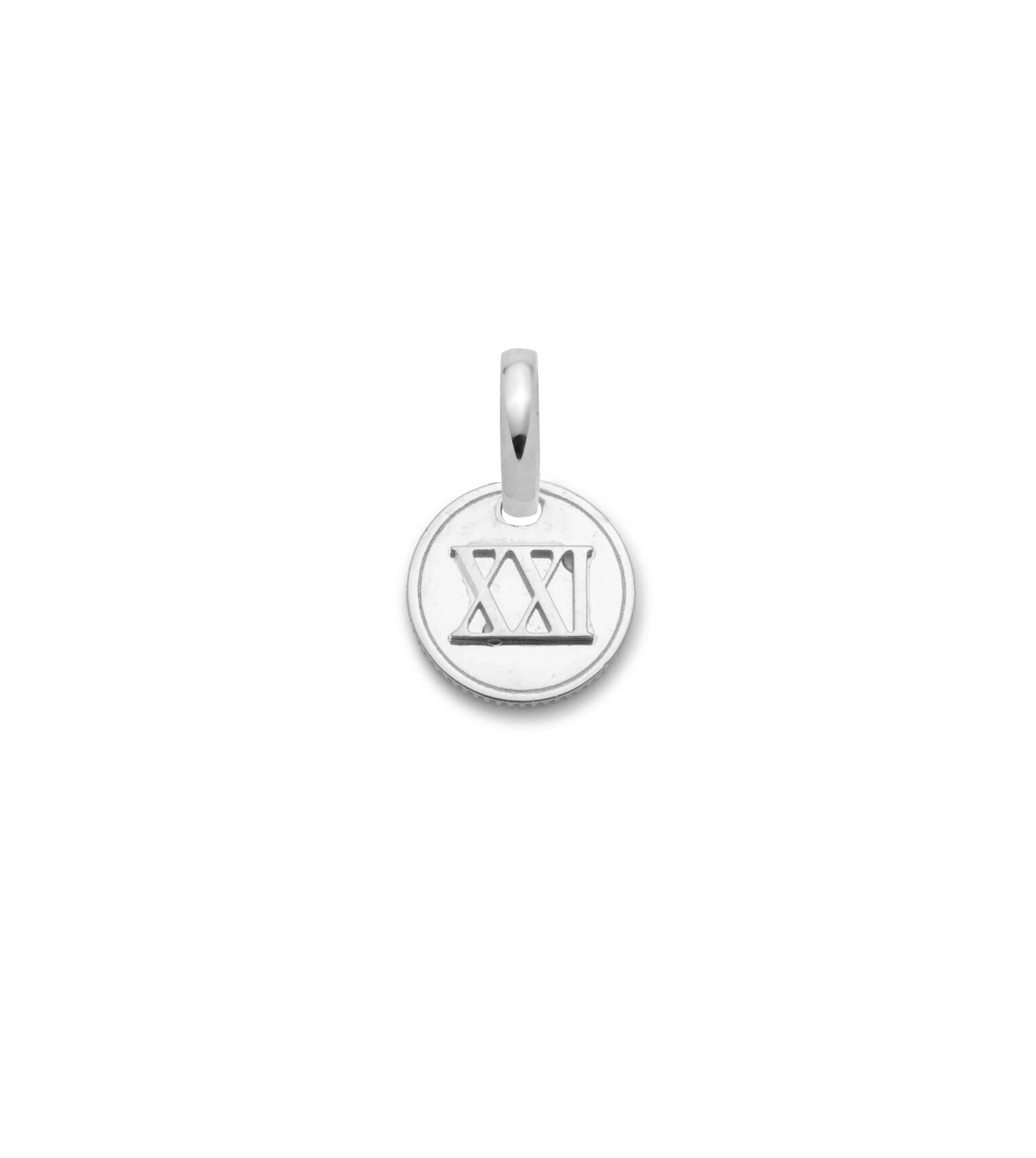 Custom Roman Numeral Miniature Coin Pendant - 14K White Gold Necklace for Women, Elegant Jewelry Gift for Anniversary, Birthday & Special Occasions