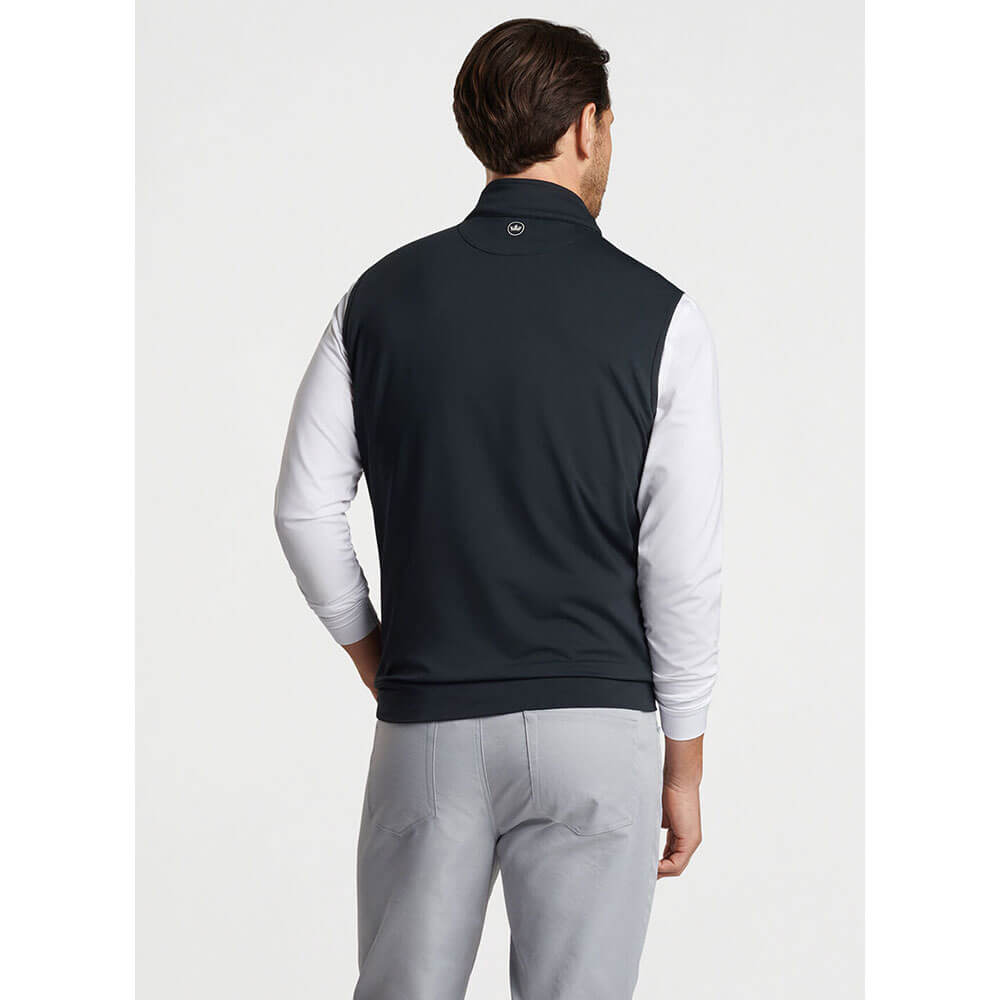 Peter Millar Galway Performance Quarter Zip Vest for Men - Lightweight, Breathable & Water-Resistant Black Outdoor Vest for Golf, Hiking & Casual Wear