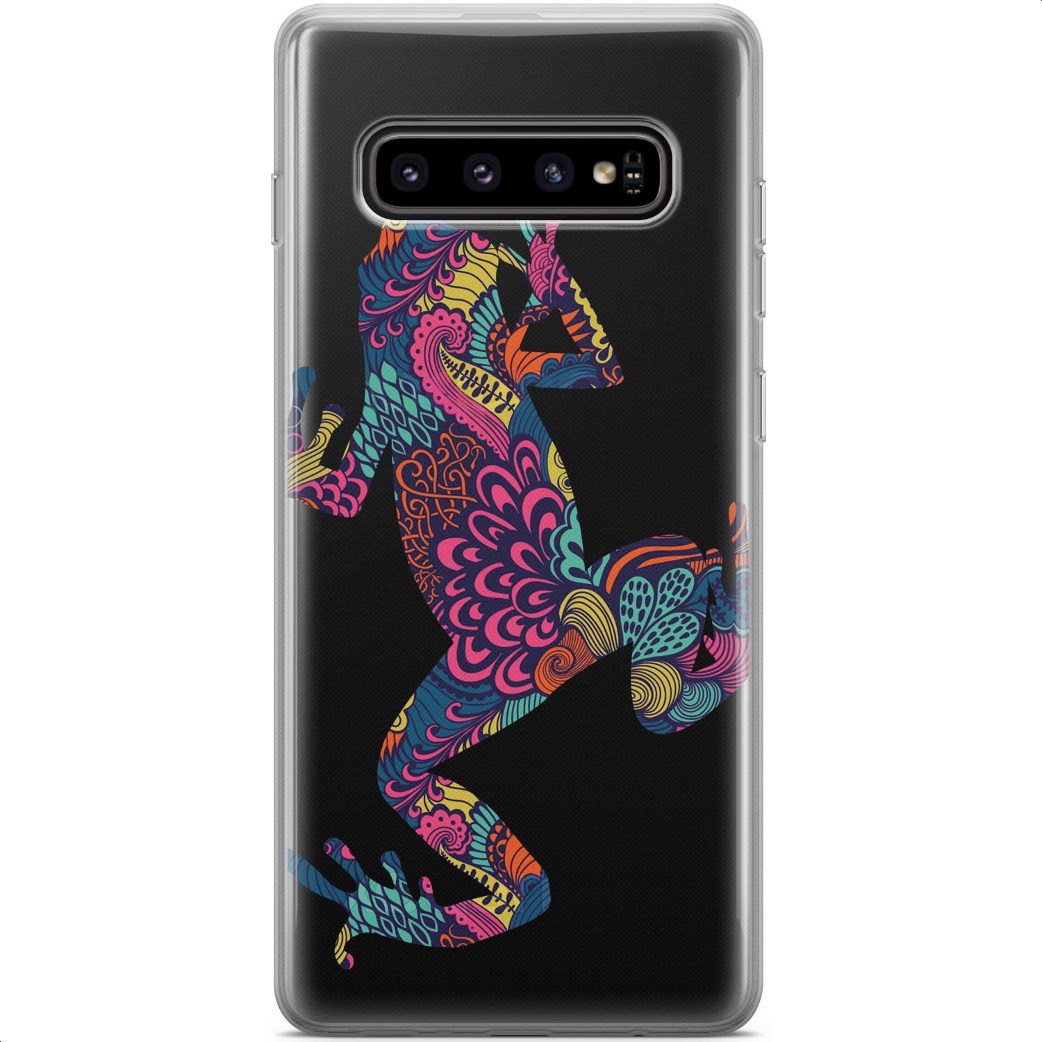 Samsung Galaxy S24 S23 Ultra S22 5G Plus S21 FE S20 S10 Phone Case - Flexible TPU Silicone Cover with Bohemian Frog Boho Design | Slim Lightweight Protective Case | Perfect for Daily Use, Travel & Outdoor Activities