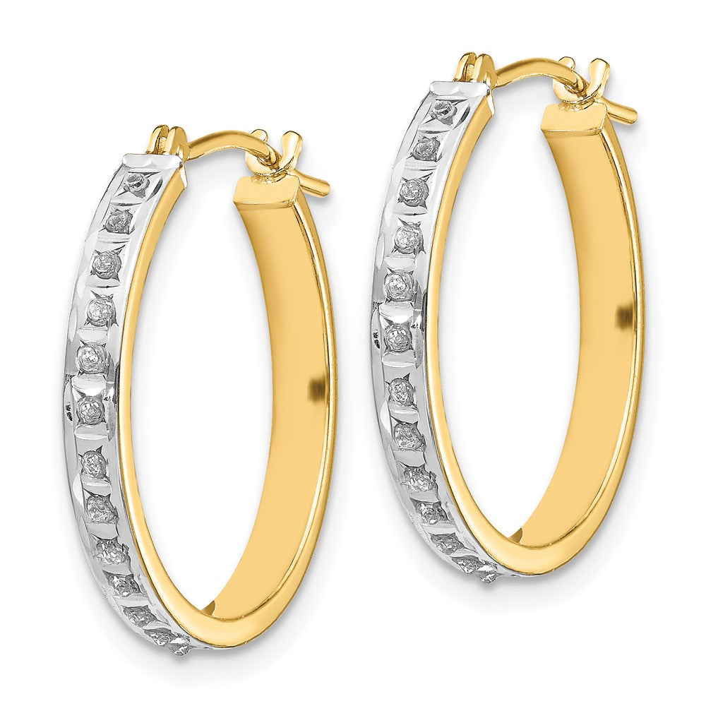 14K Gold Diamond Hinged Hoop Earrings - Round Sparkling Stud Earrings for Women, Elegant Gift for Anniversary, Valentine's Day & Special Occasions