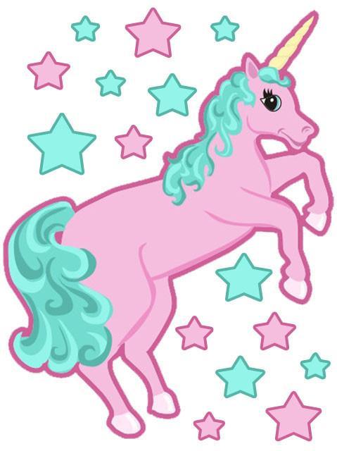 Pastel Unicorn Wall Mural - 4 Feet Wide Colorful Fantasy Decal for Kids Room, Nursery, or Playroom Decor | Perfect for Birthday Parties & Dreamy Bedroom Themes