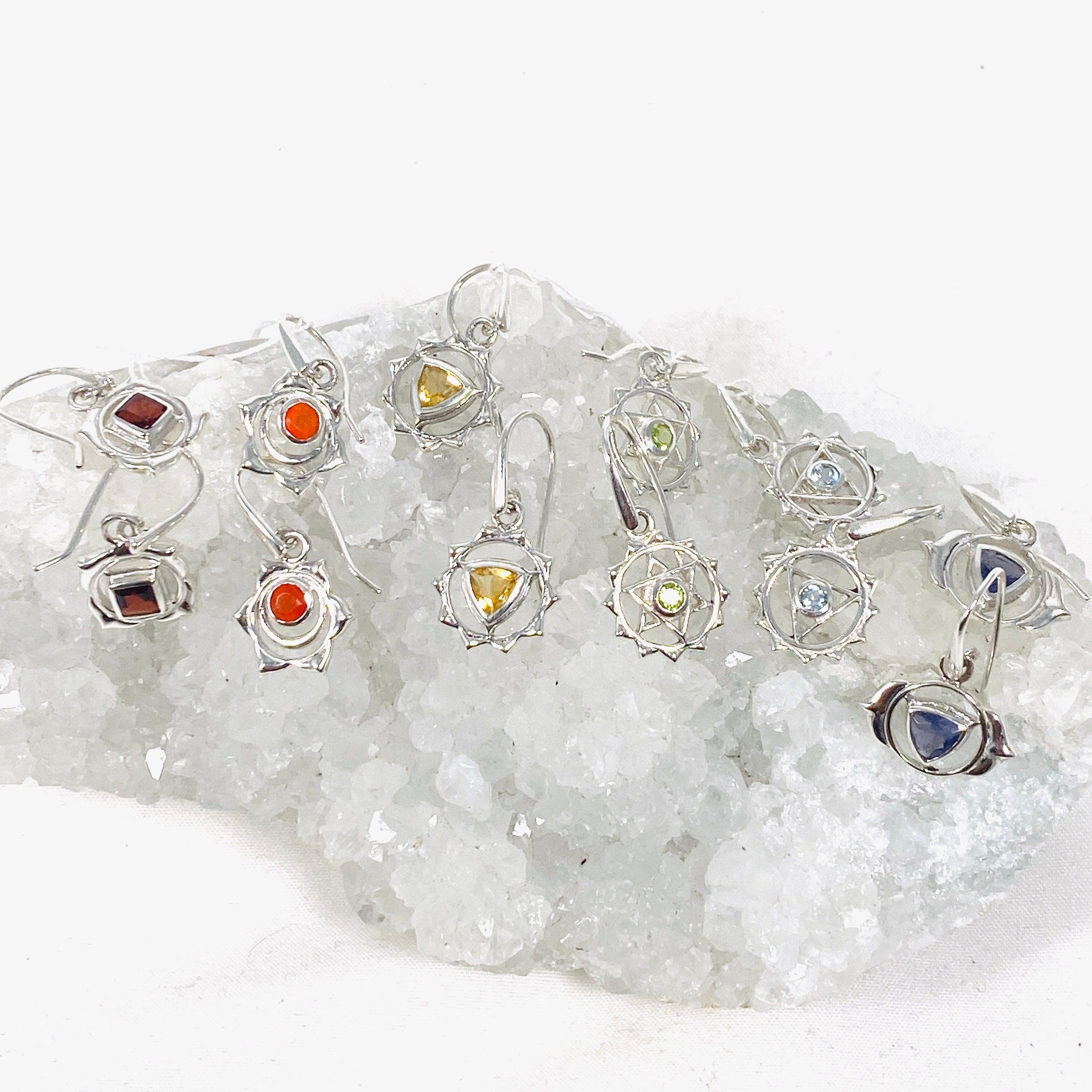 Chakra Earrings with Faceted Gemstones – Spiritual Healing Jewelry for Meditation & Yoga | Boho Chic Accessories