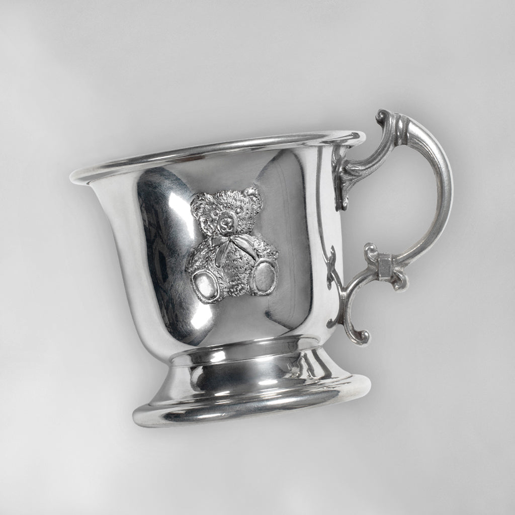 Bertie Bear's Traditional Pewter Christening Cup - Elegant Baby Baptism Gift for Christening, Naming Ceremony & First Communion - Perfect Keepsake for Special Occasions