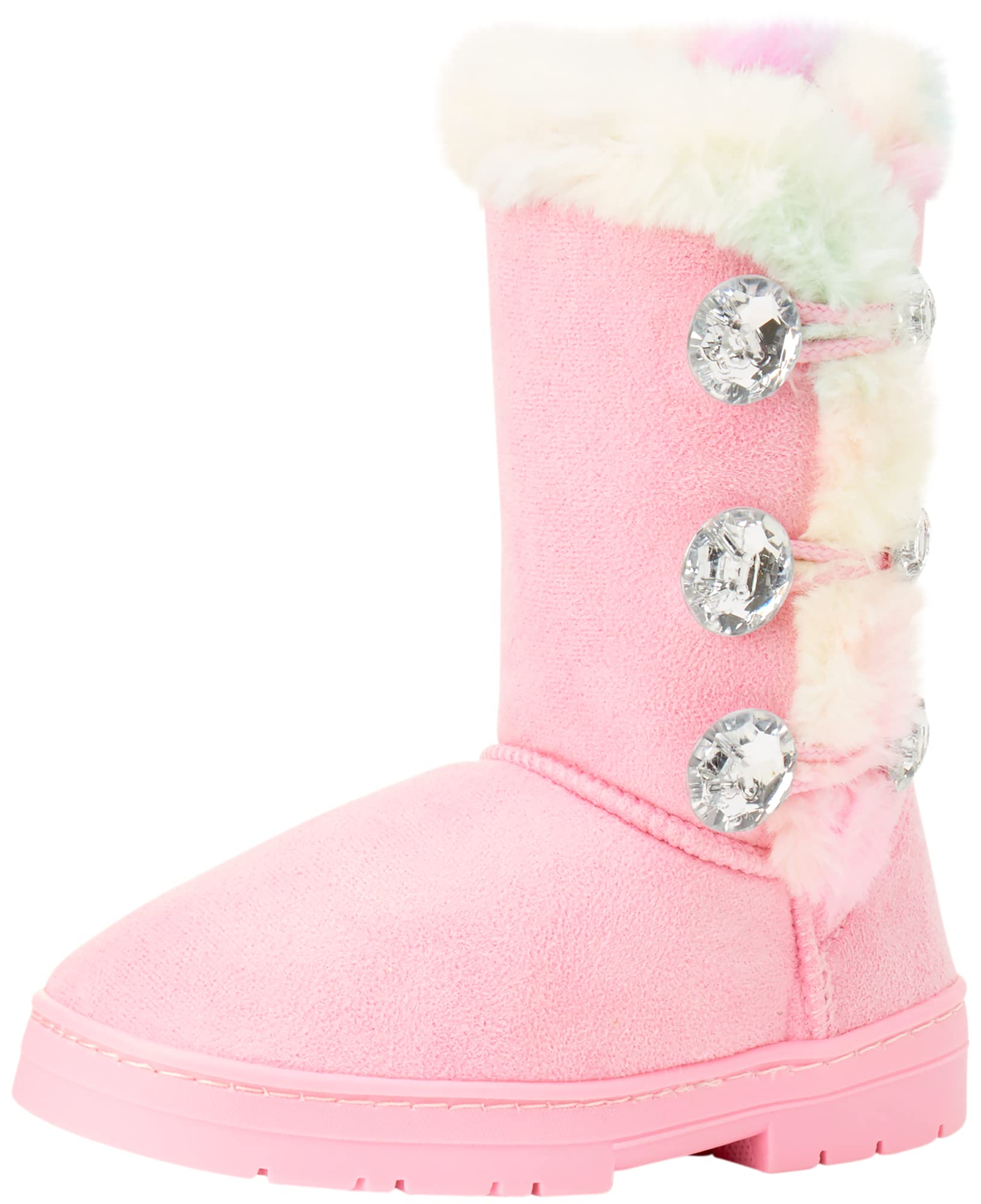 Bebe Girl's Fur Lined Winter Boots with Rhinestone Details - Warm Snow Boots for Toddler, Little Girl & Big Girl - Perfect for Snow Play, School & Outdoor Winter Activities