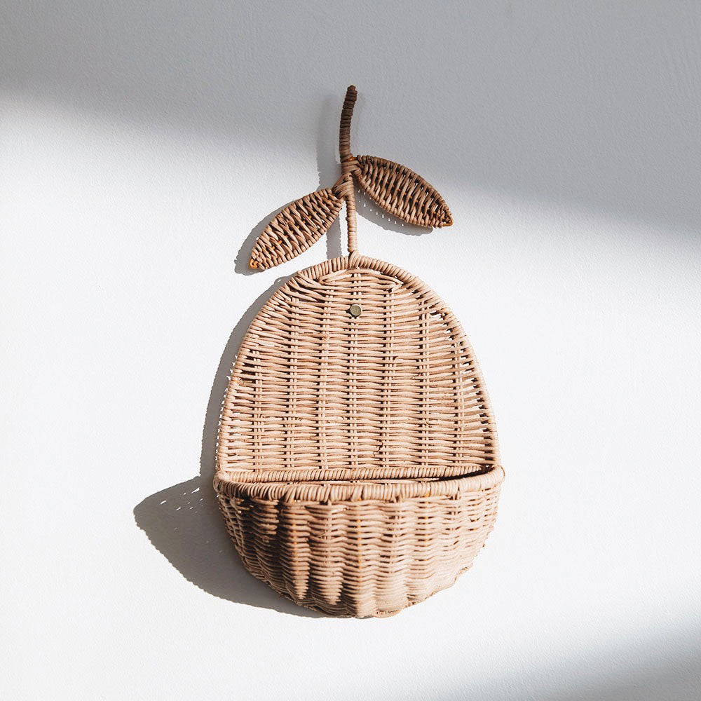 Fresh Lemon Wall Basket - Rustic Farmhouse Decor for Kitchen, Bathroom, or Outdoor Hanging Storage | Perfect for Fruits, Vegetables, and Home Organization