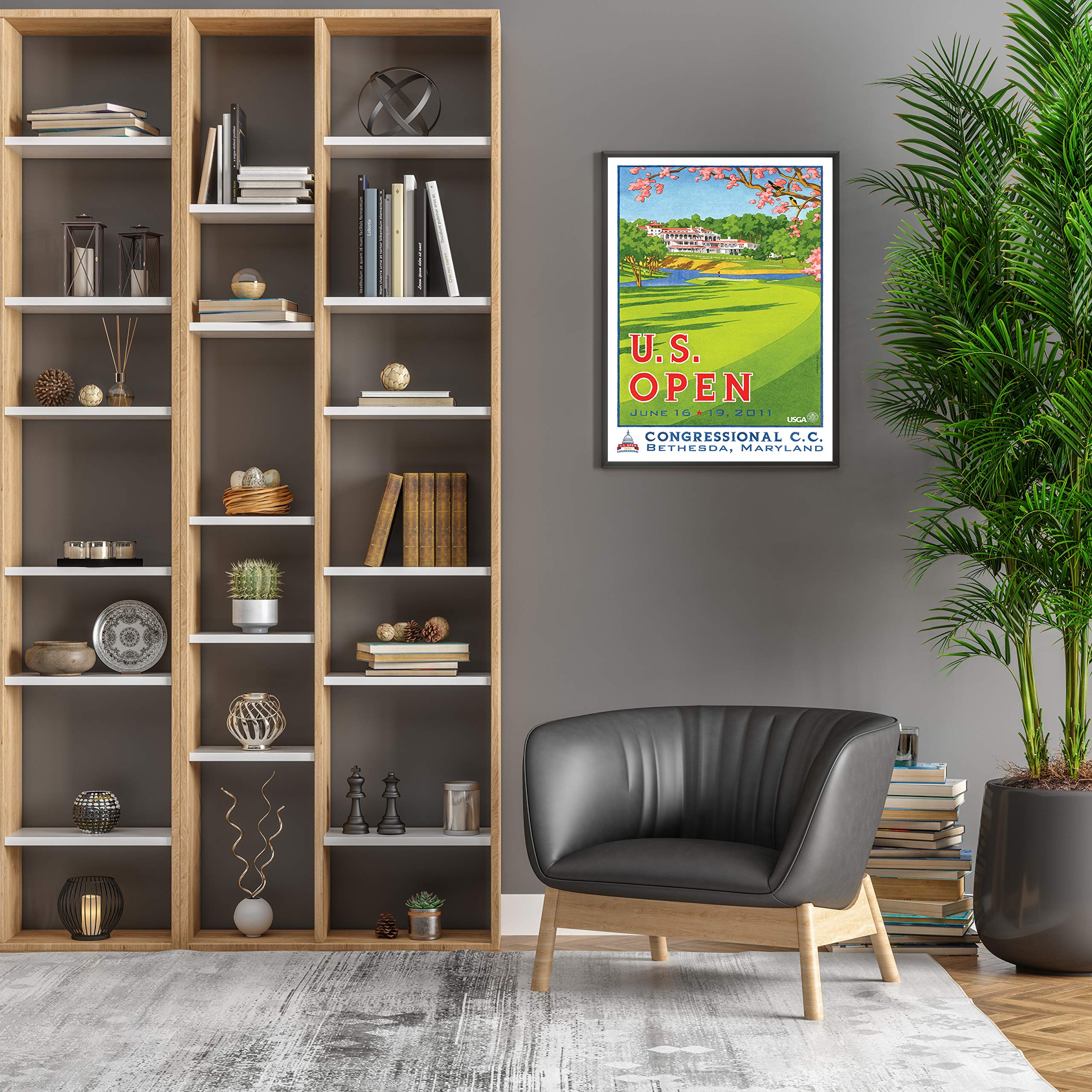 Lee Wybranski Official Golf Art Print - 2011 U.S. Open Championship at Congressional Country Club - 20x30 Inch Golf Wall Decor - Perfect Golf Gifts for Men, Golf Accessories & Office Decor