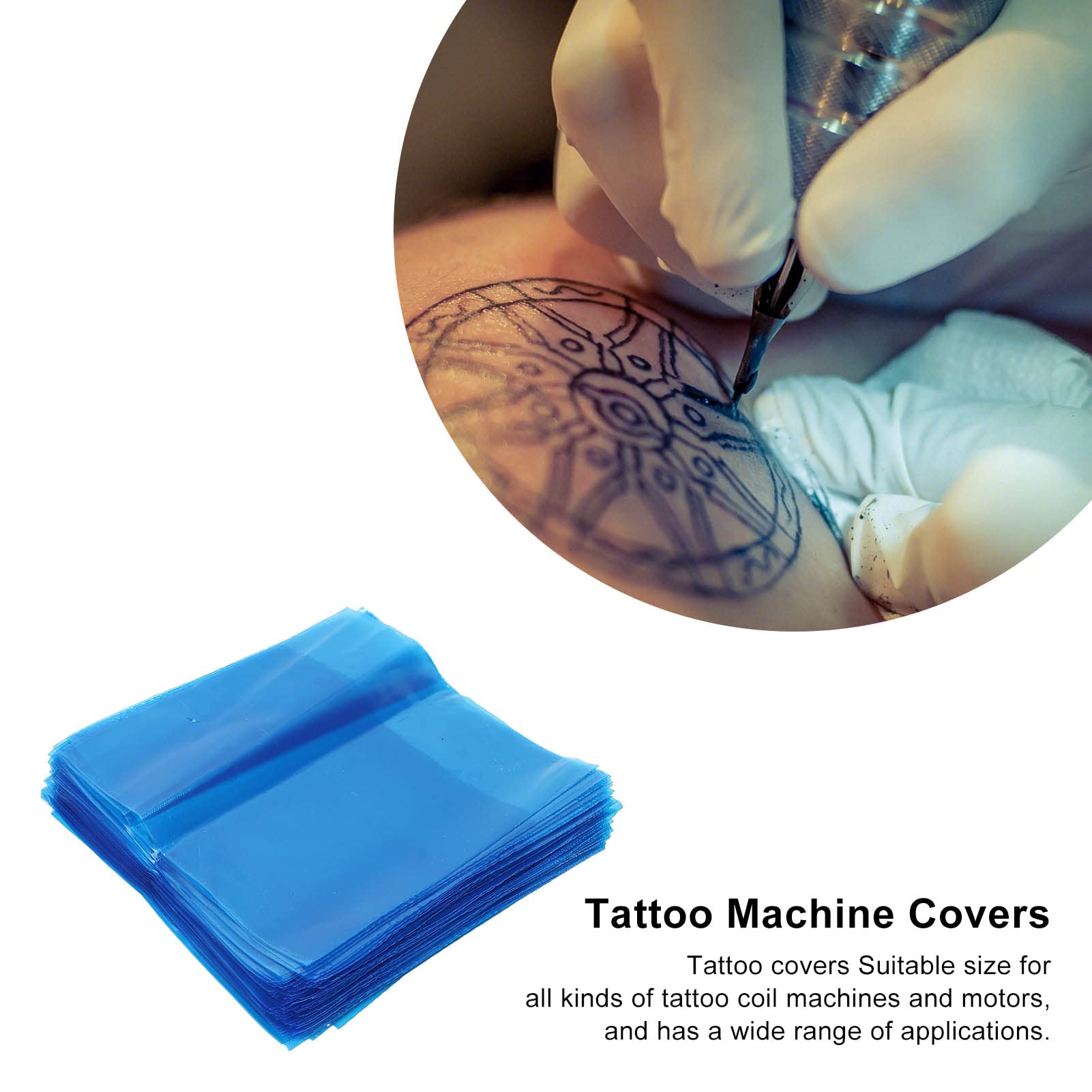 250Pcs Disposable Transparent Blue Plastic Machine Covers Sleeves - Safety Protection Bags for Coil Winding & Motor Machines - Perfect for Industrial Equipment Maintenance & Workshop Use