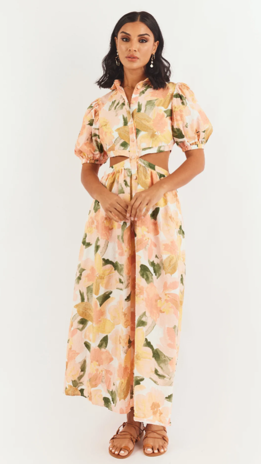 Kylo Midi Dress - Mallorca Floral Print Summer Dress for Women | Beach Vacation, Date Night & Casual Outfit
