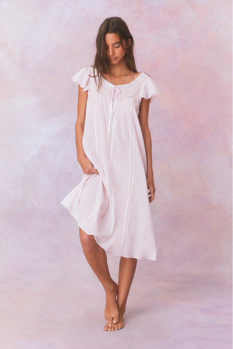 Victorian Cotton Nightgown for Women - Soft Long Sleeve Sleepwear - Elegant Lace Trim Nightgown - Perfect for Sleeping, Lounging & Bridal Shower Gifts