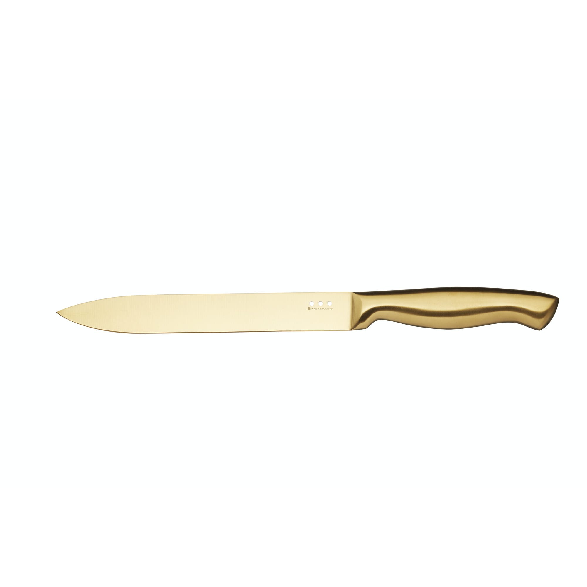 Premium 5-Piece Brass Stainless Steel Knife Set with Block - Professional Chef Knives for Cooking, Slicing & Dicing - Perfect for Home Kitchen & Gourmet Food Preparation